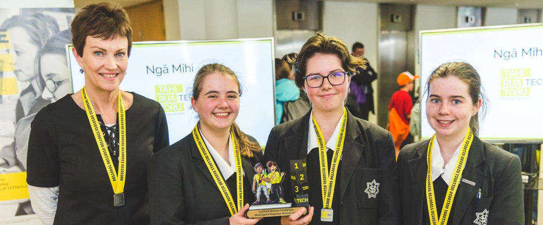 Students and teacher from St Mary's College Wellington