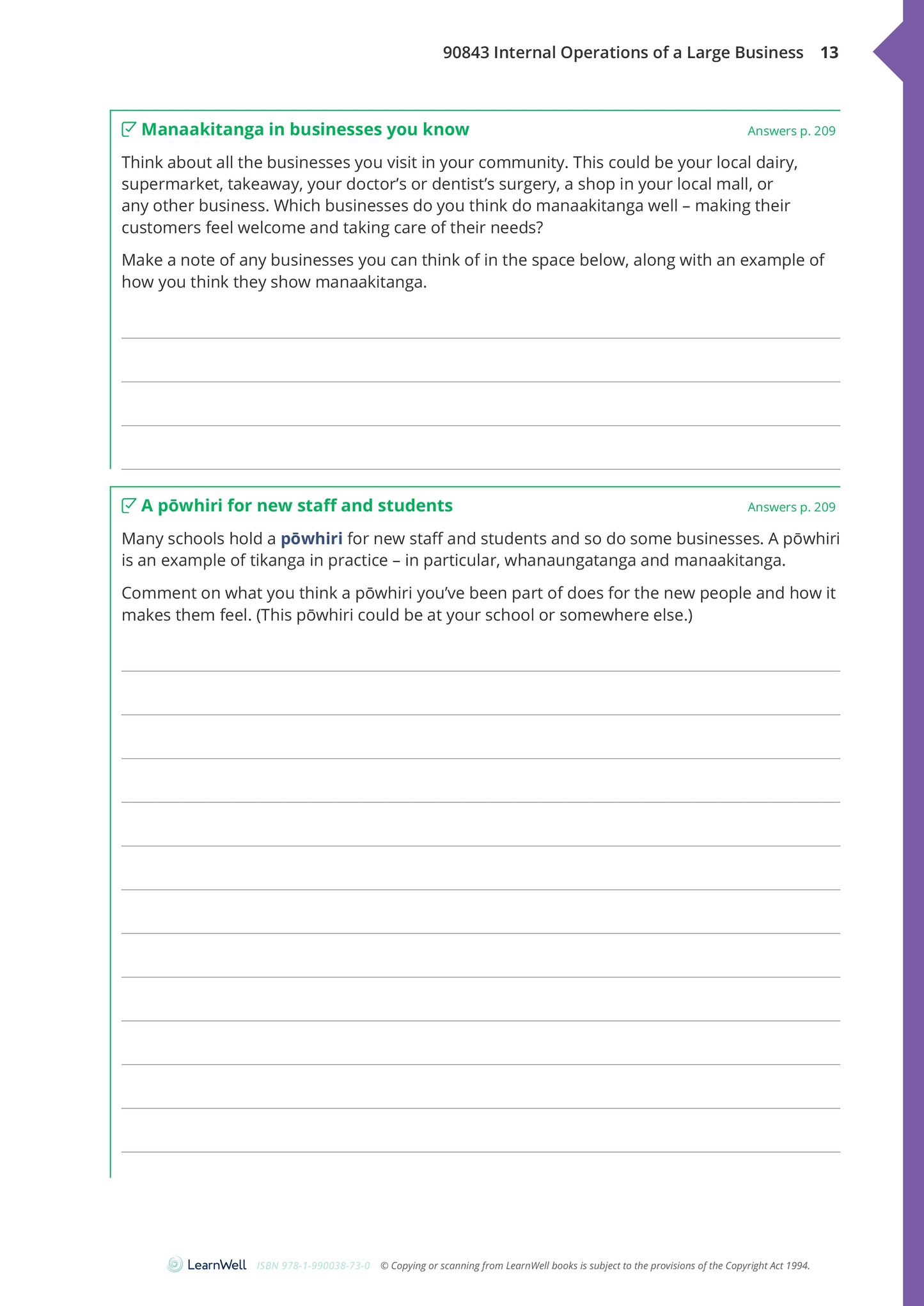 90843 Internal Operations of a Large Business Learning Guide