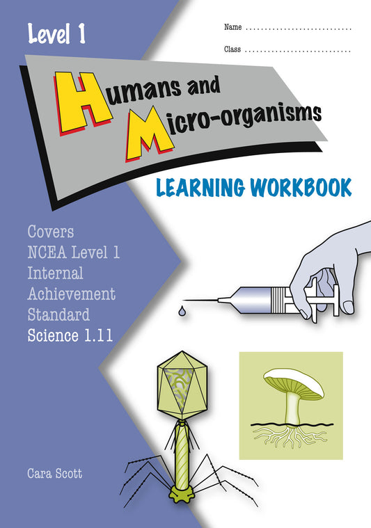 Level 1 Humans and Micro-organisms 1.11 Learning Workbook  - SPECIAL (damaged stock at $5 each)