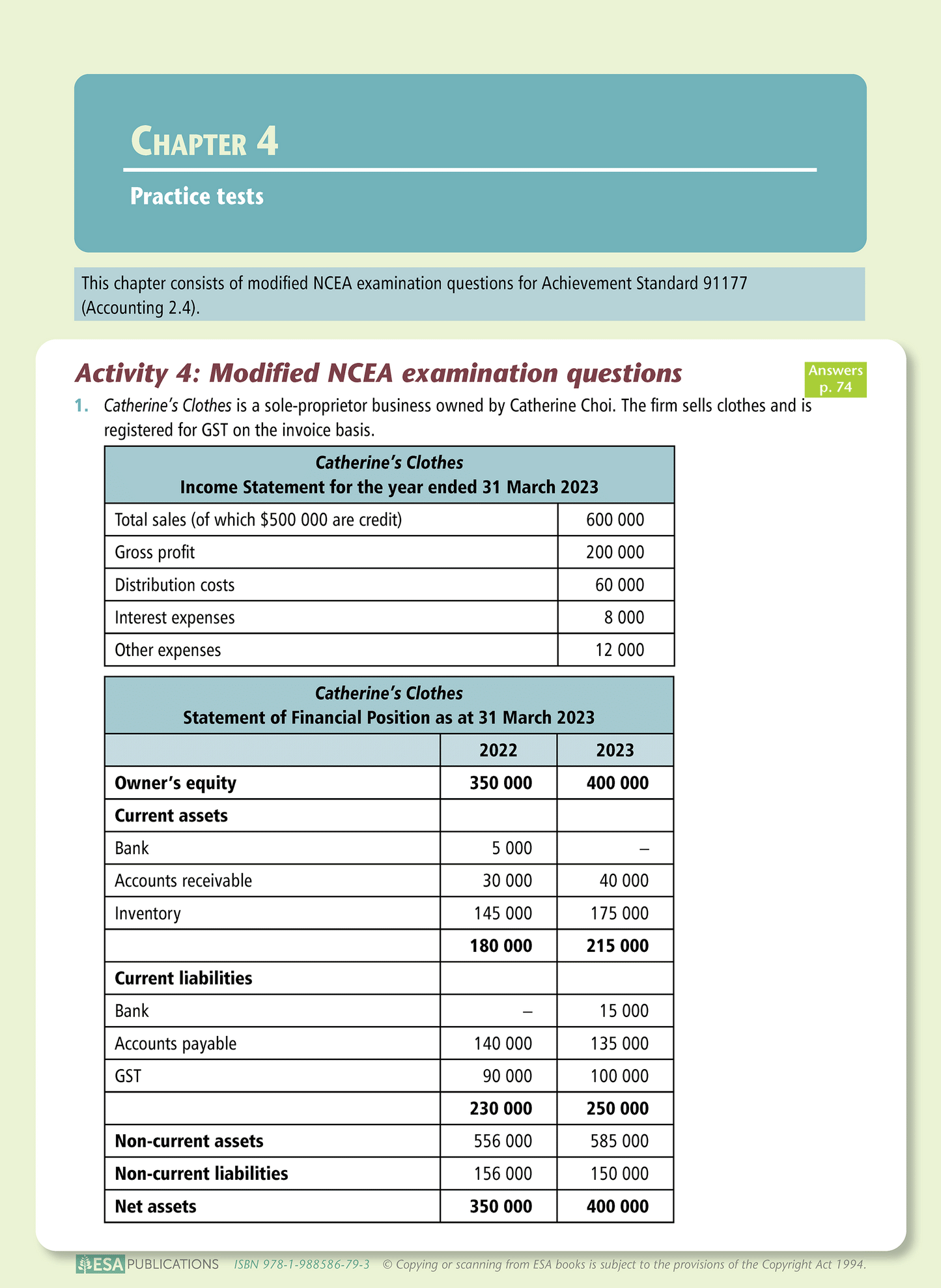 Level 2 Analysis and Interpretation of Accounting Information 2.4 Learning Workbook