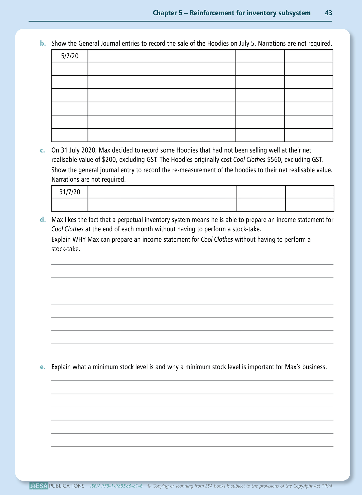 Level 2 Inventory Subsystems 2.7 Learning Workbook