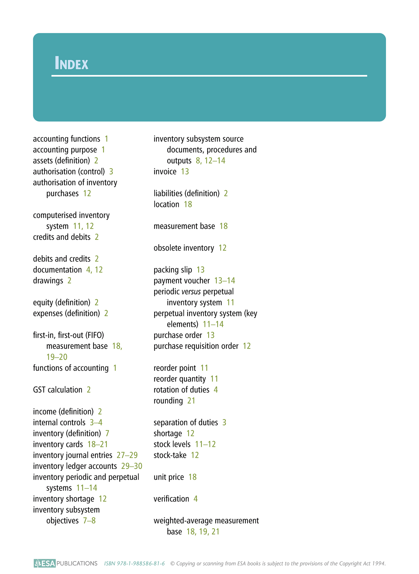 Level 2 Inventory Subsystems 2.7 Learning Workbook