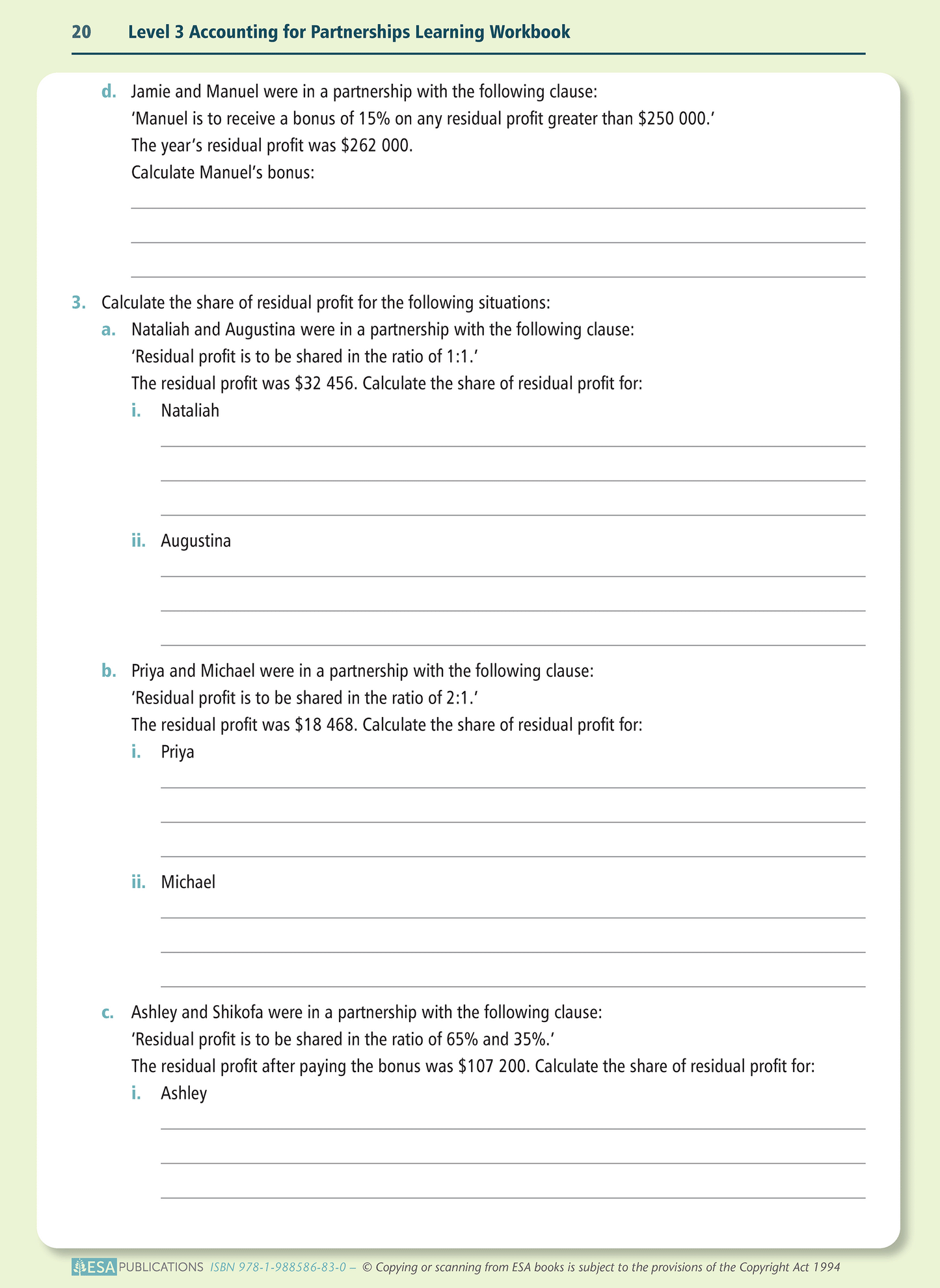 Level 3 Accounting for Partnerships 3.2 Learning Workbook