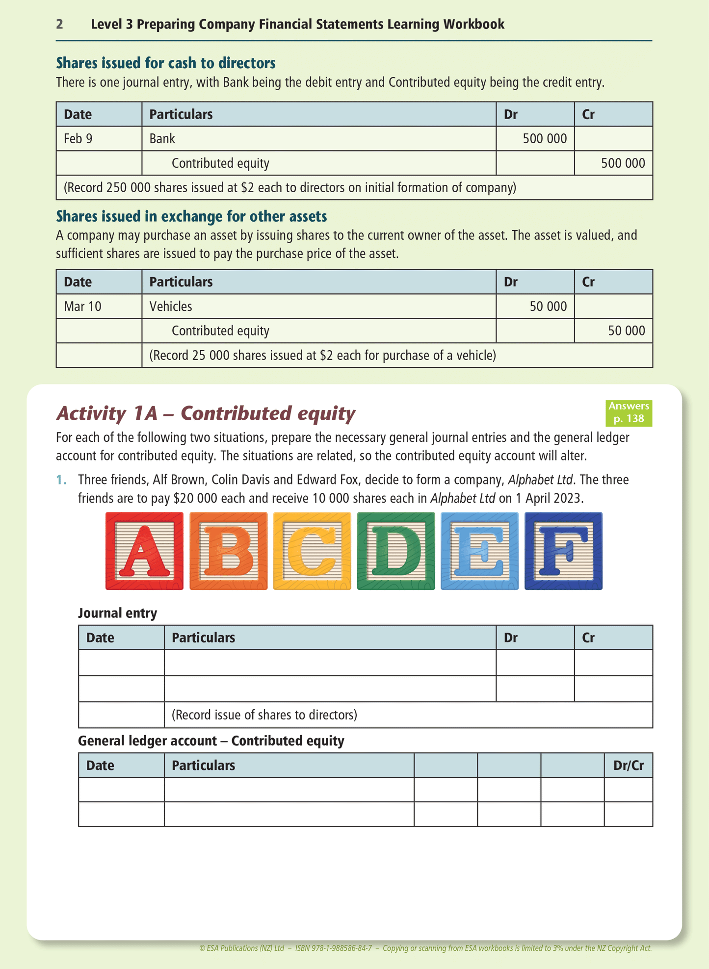 Level 3 Preparing Company Financial Statements 3.3 Learning Workbook