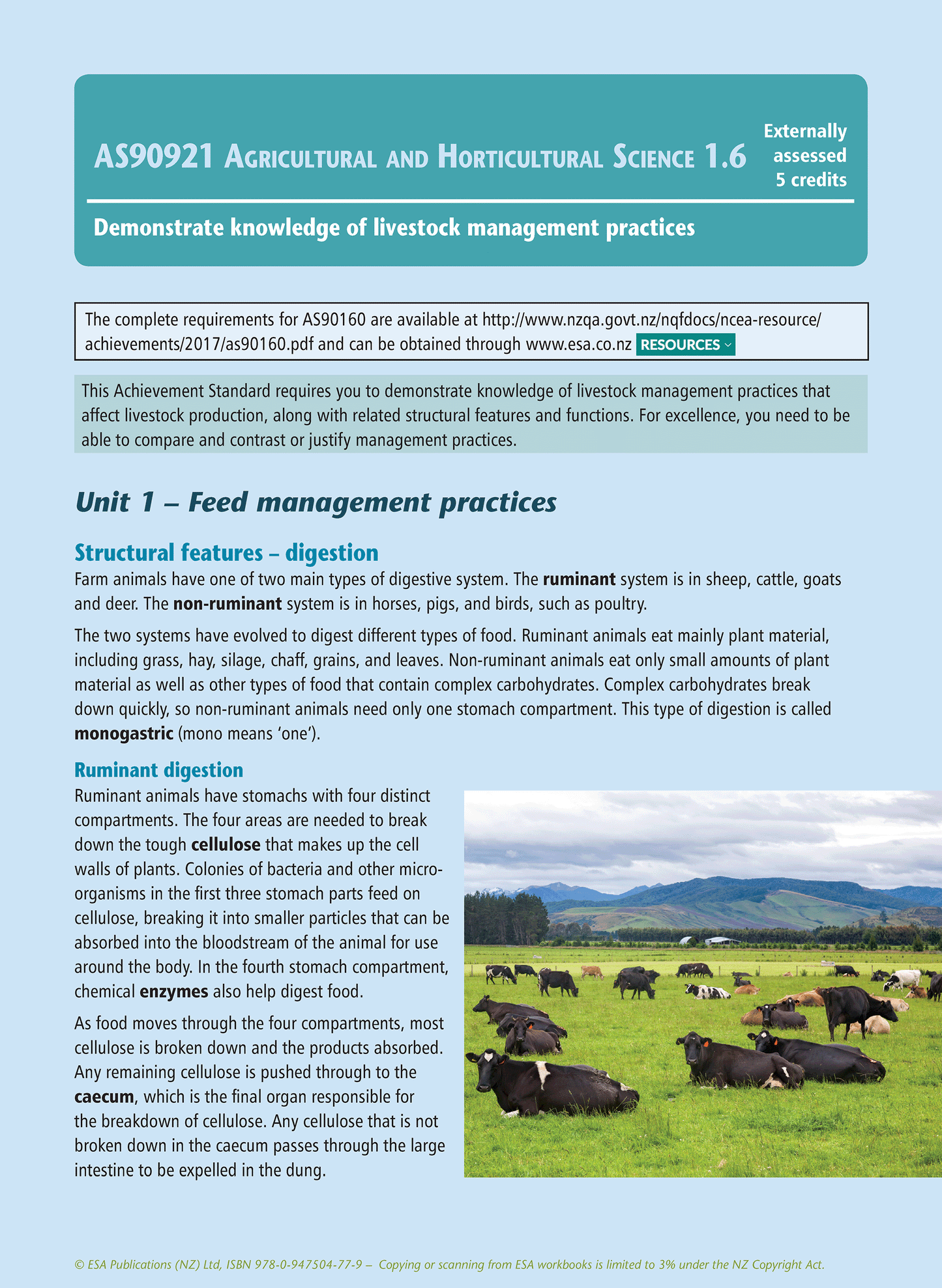 Level 1 Agriculture Learning Workbook