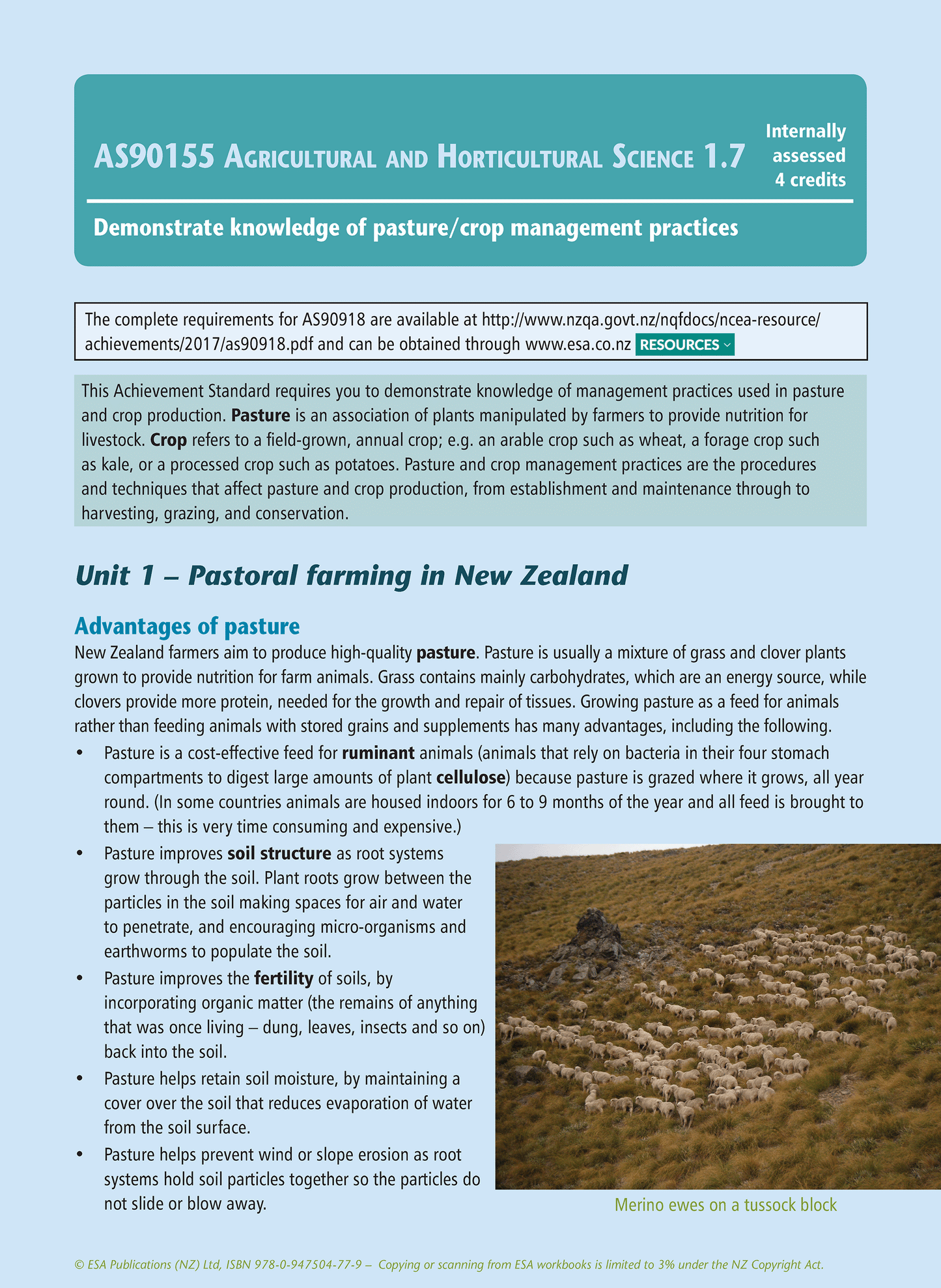 Level 1 Agriculture Learning Workbook