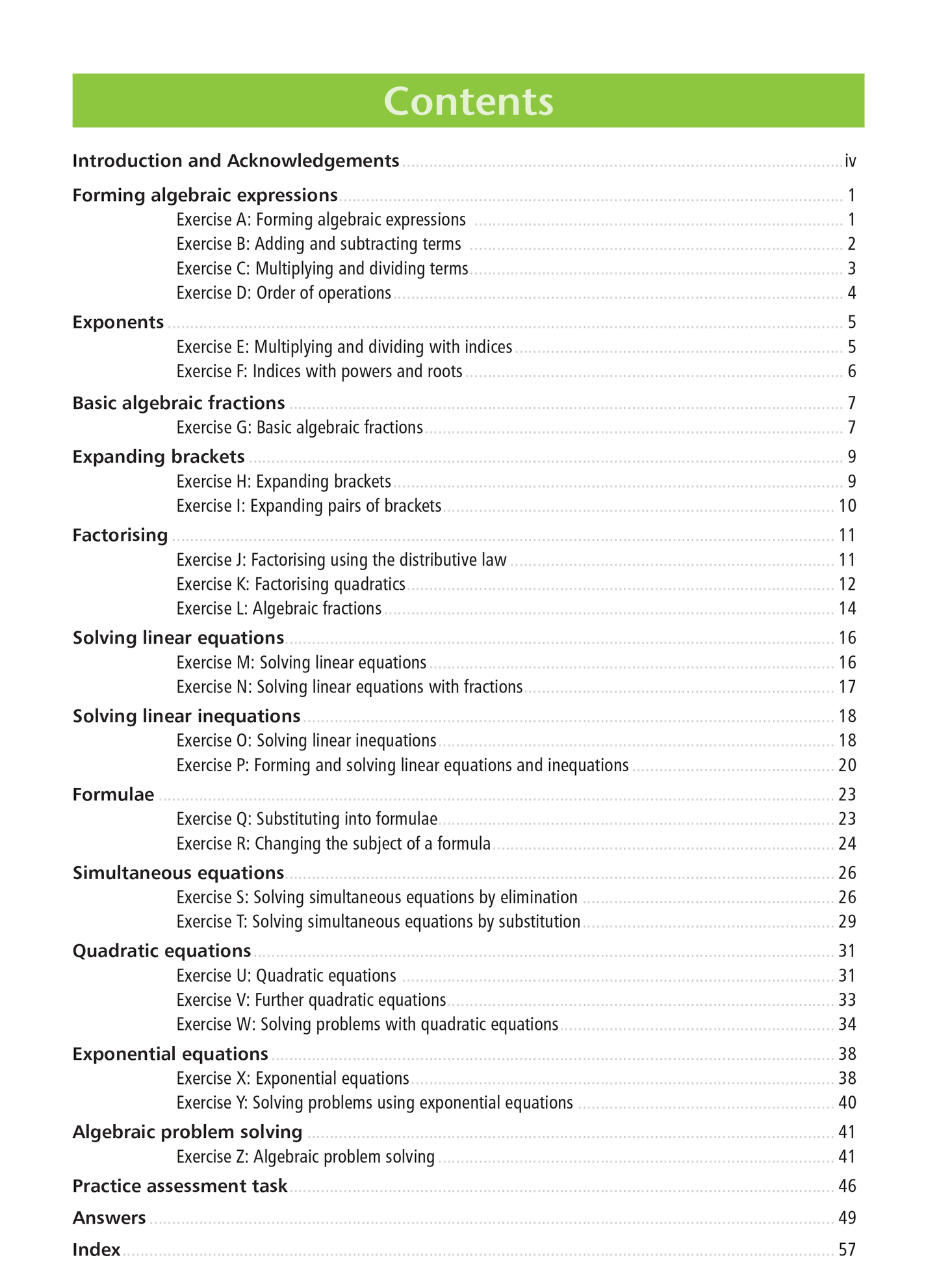 Level 1 Algebra 1.2 Learning Workbook