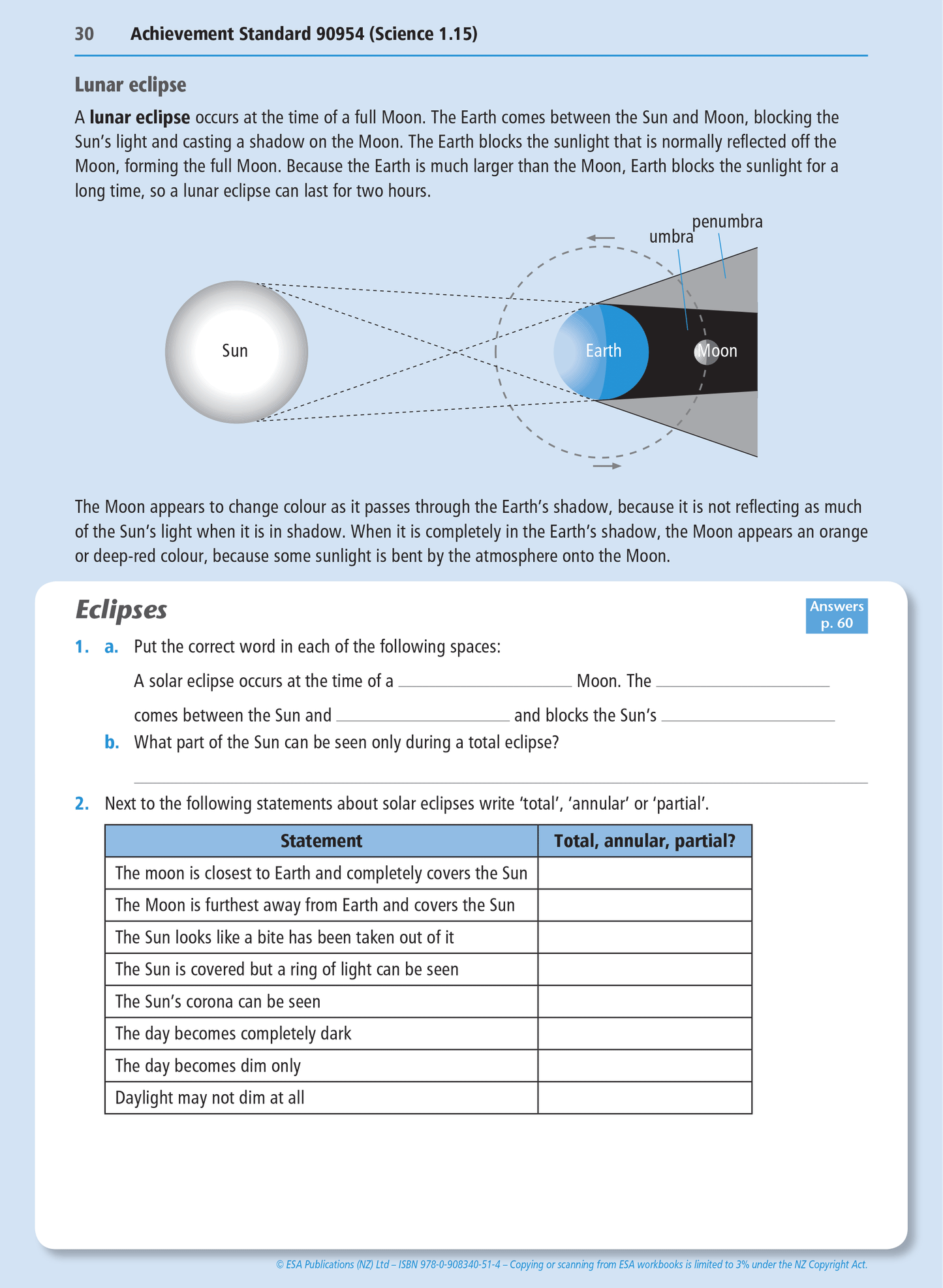 Level 1 Astronomical Cycles 1.15 Learning Workbook