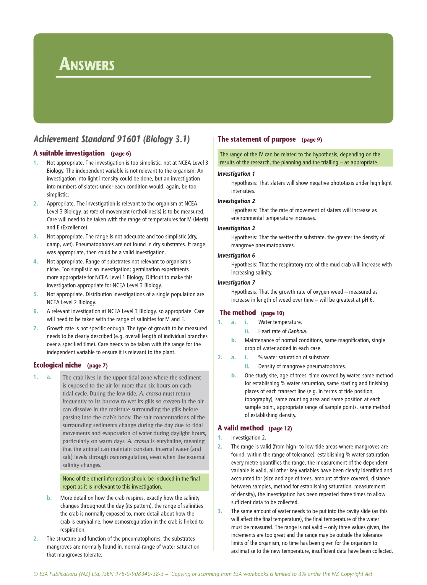 Level 3 Biology Internals Learning Workbook