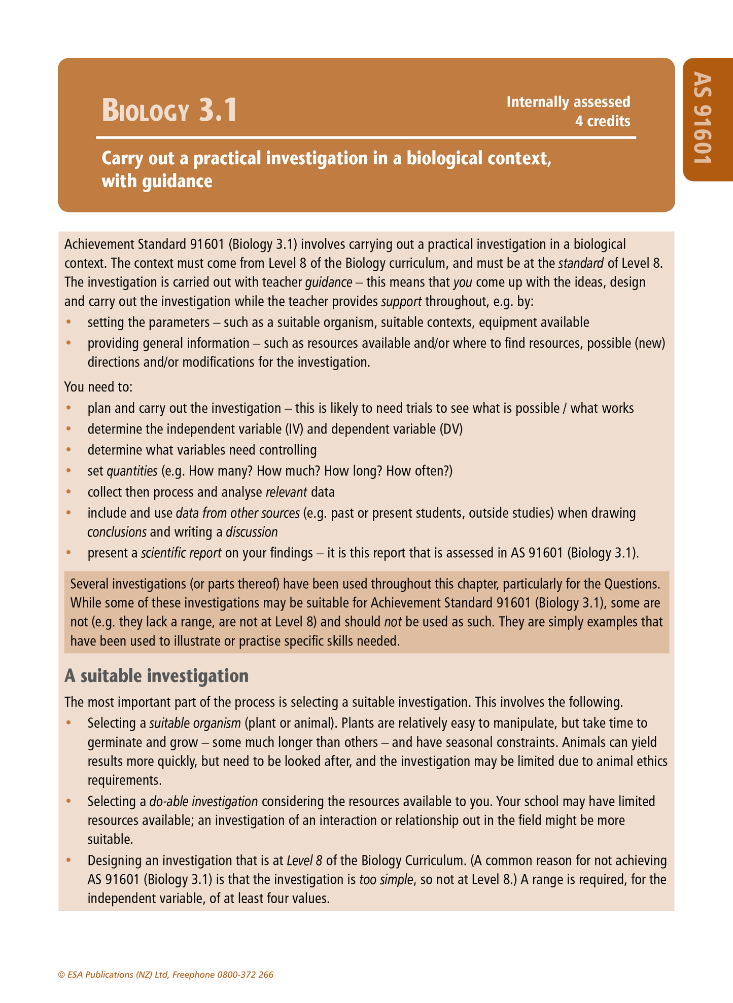 Level 3 Biology Learning Workbook