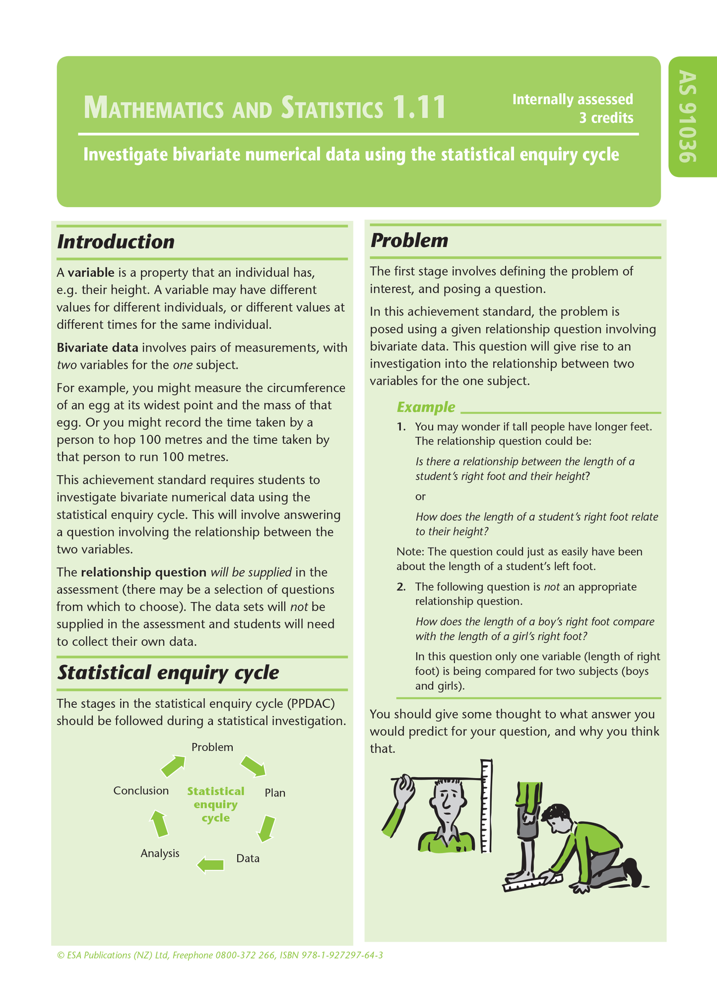 Level 1 Bivariate Data 1.11 Learning Workbook