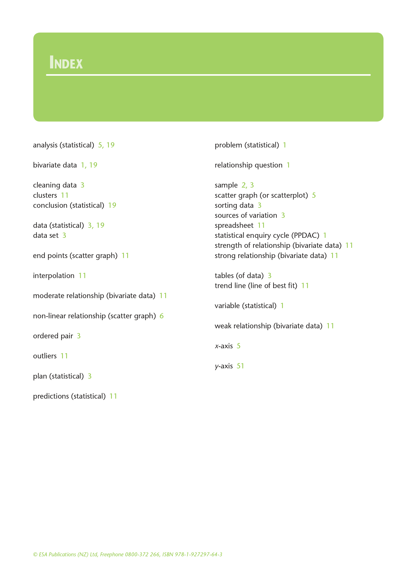 Level 1 Bivariate Data 1.11 Learning Workbook