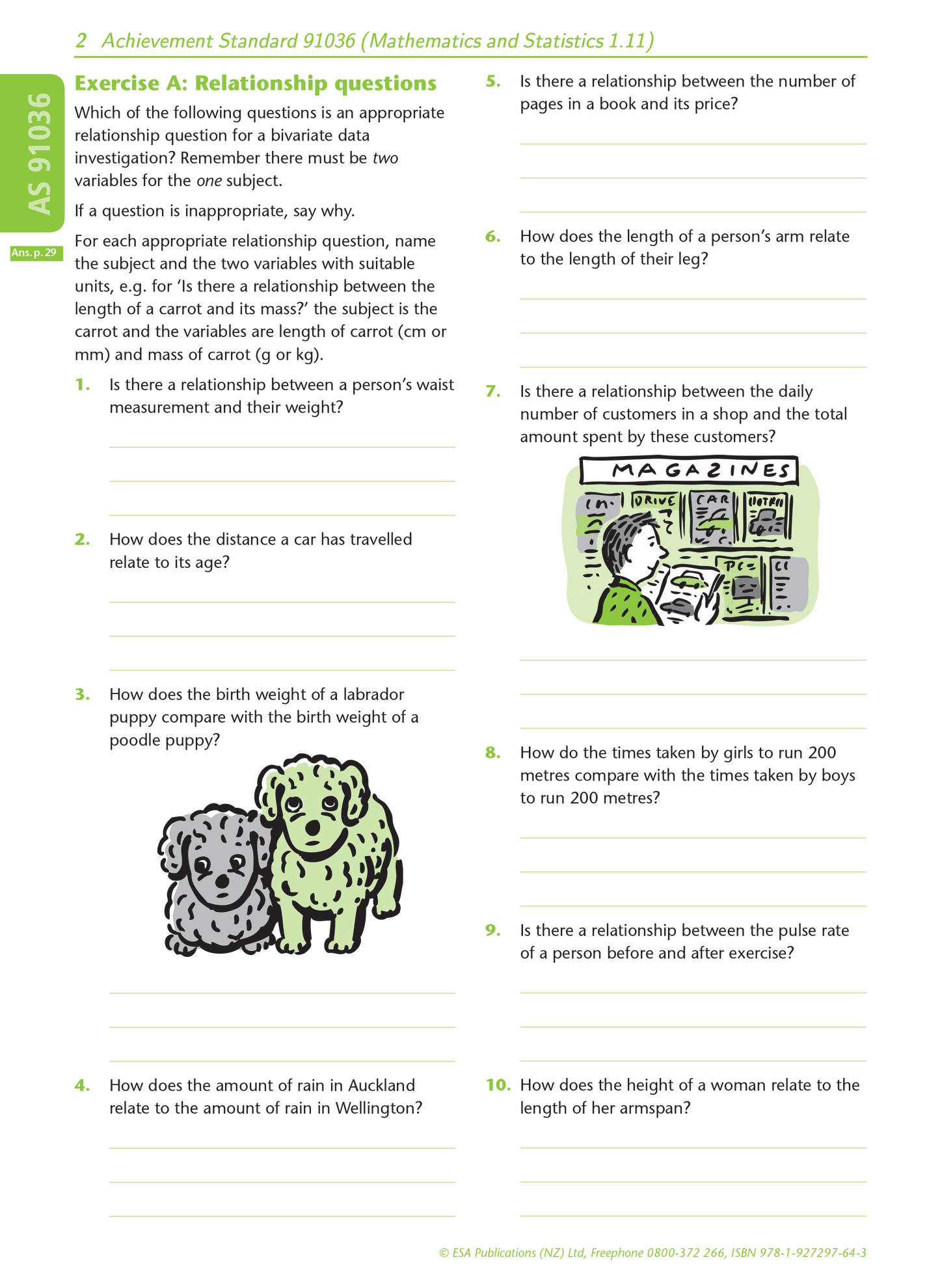 Level 1 Bivariate Data 1.11 Learning Workbook