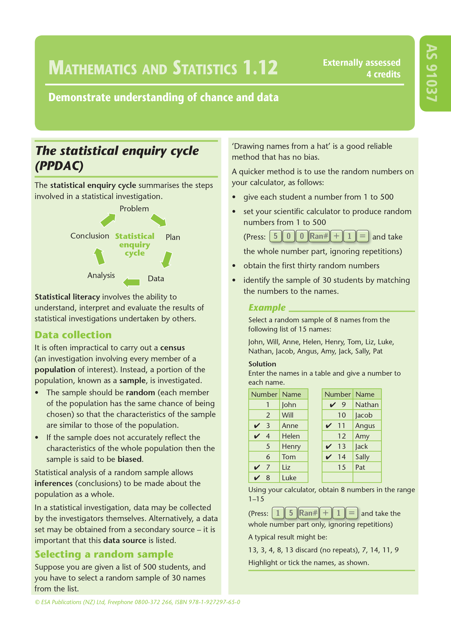 Level 1 Chance and Data 1.12 Learning Workbook