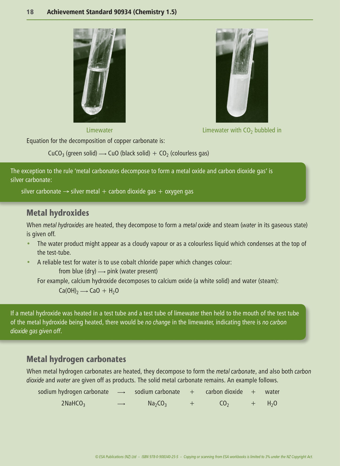 Level 1 Chemical Reactions 1.5 Learning Workbook