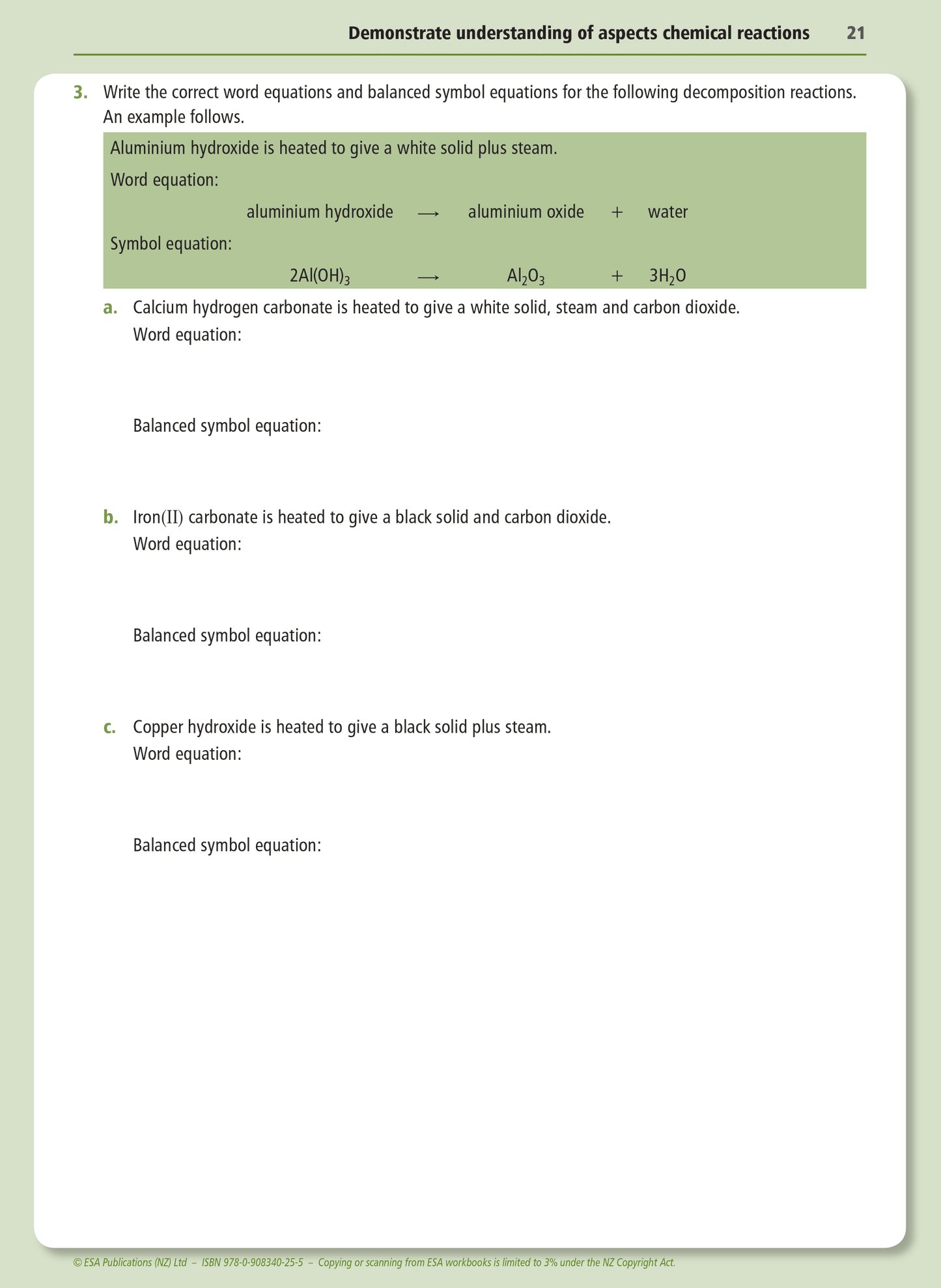 Level 1 Chemical Reactions 1.5 Learning Workbook