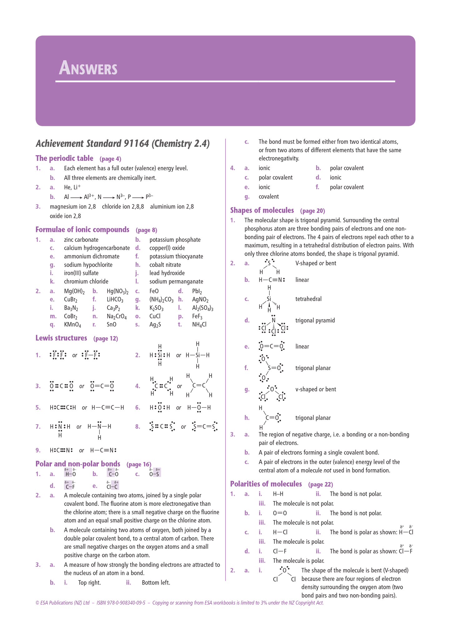 Level 2 Chemistry Externals Learning Workbook