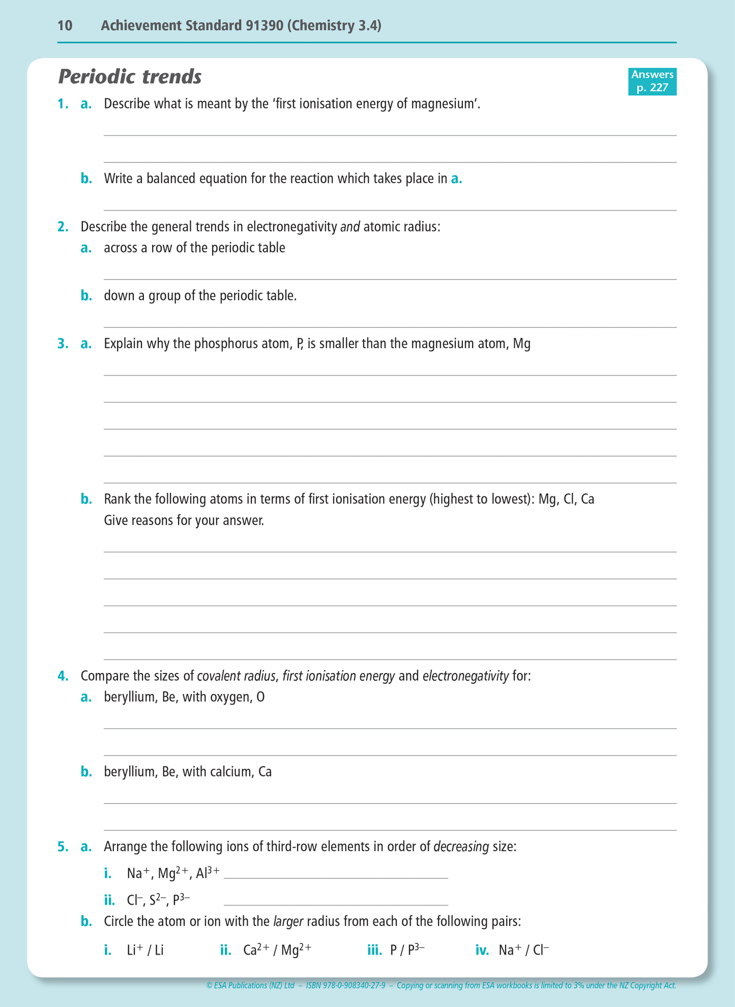 Level 3 Chemistry Externals Learning Workbook