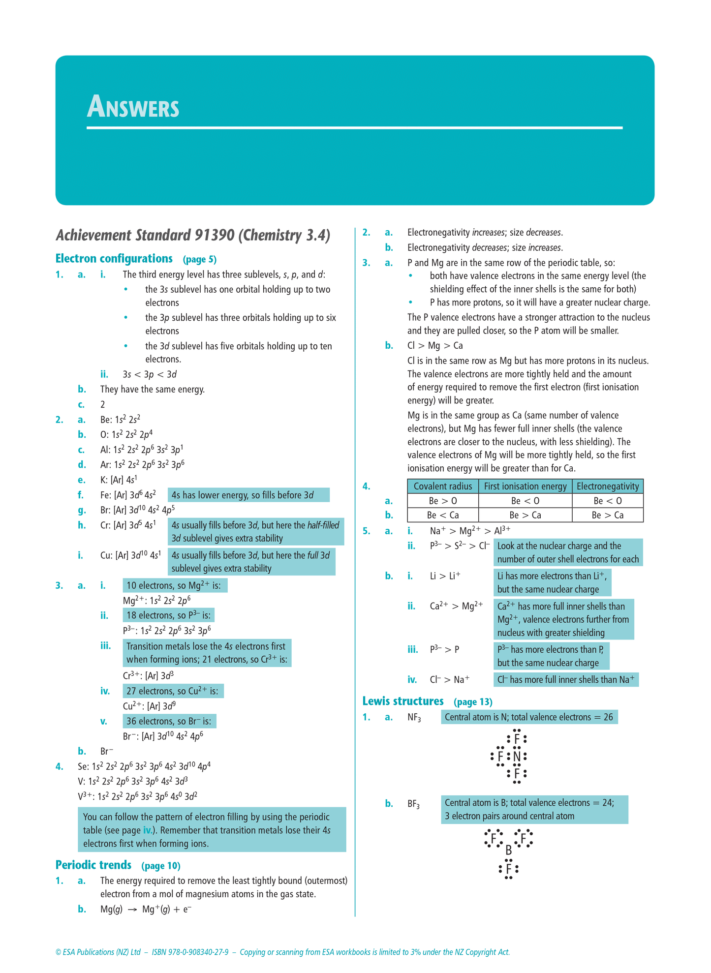 Level 3 Chemistry Externals Learning Workbook