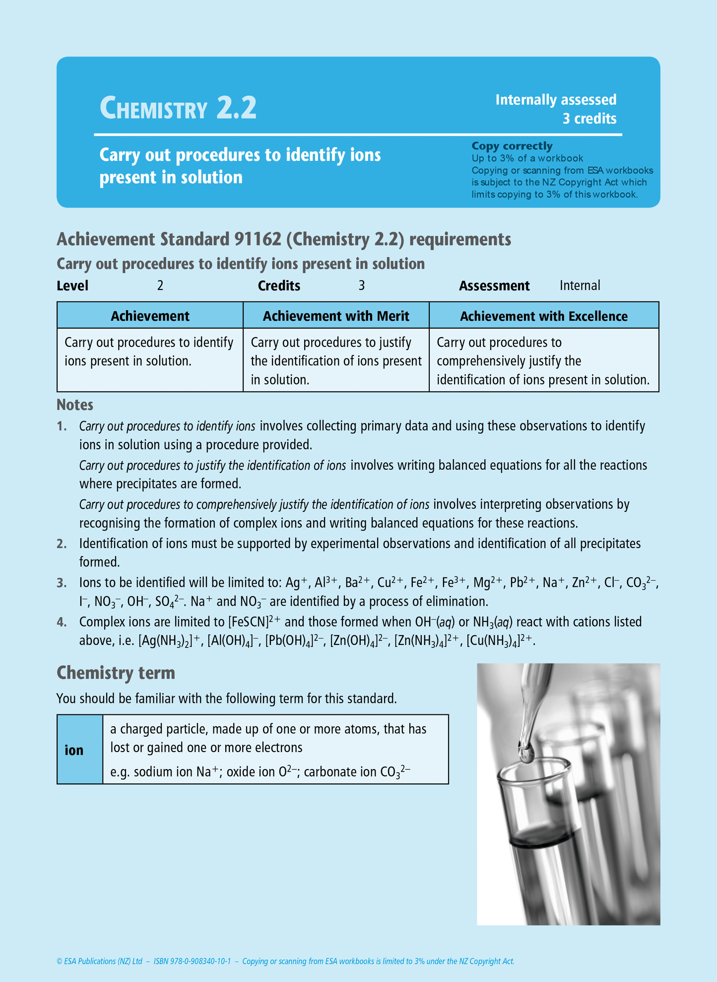Level 2 Chemistry Internals Learning Workbook