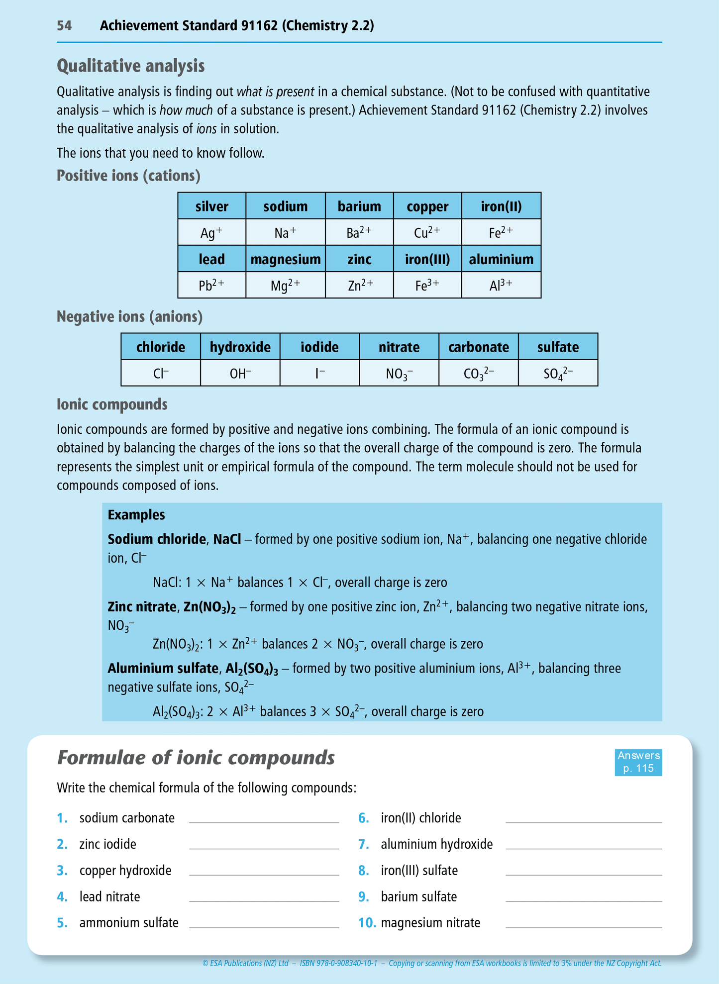 Level 2 Chemistry Internals Learning Workbook