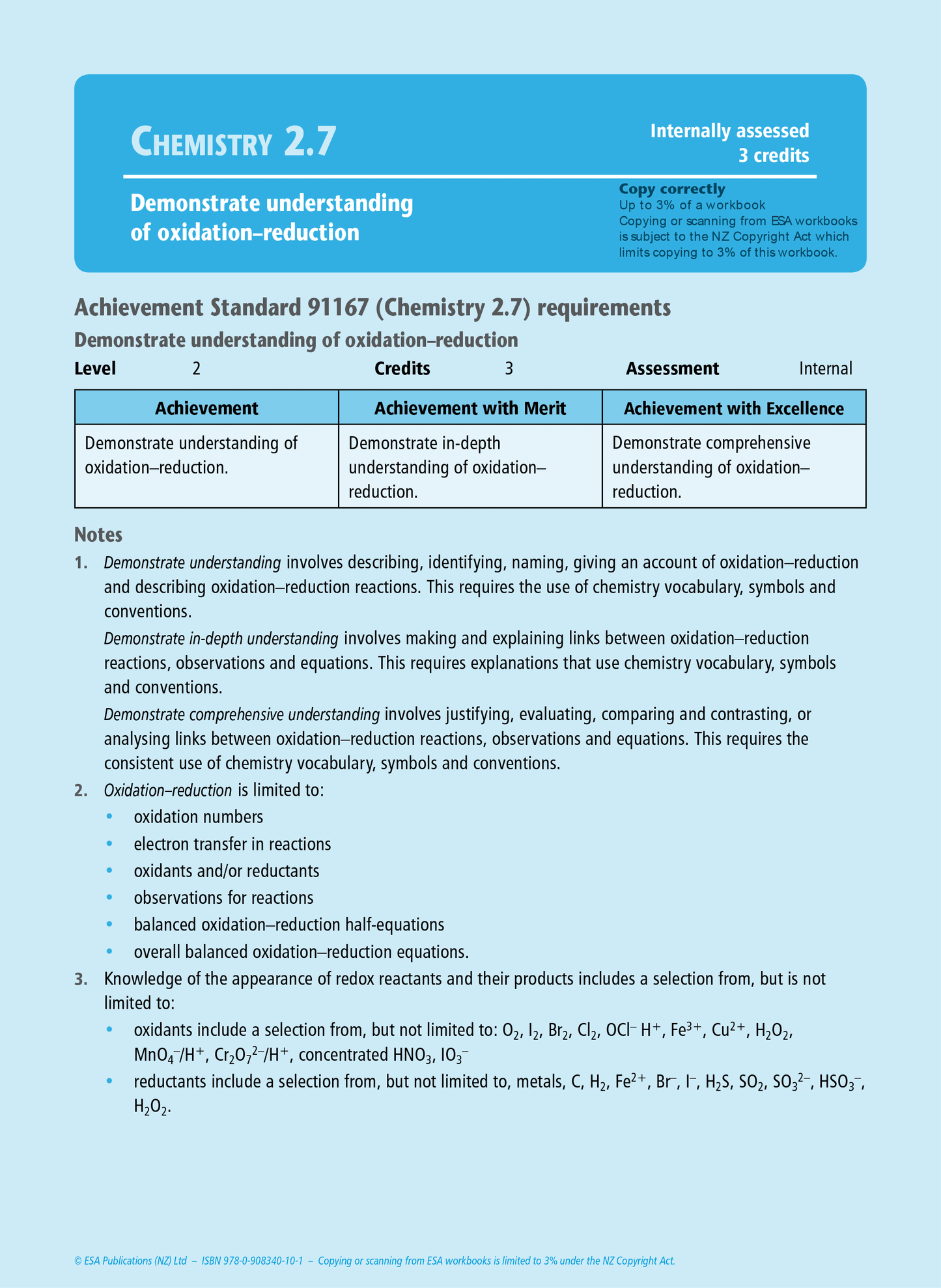 Level 2 Chemistry Internals Learning Workbook
