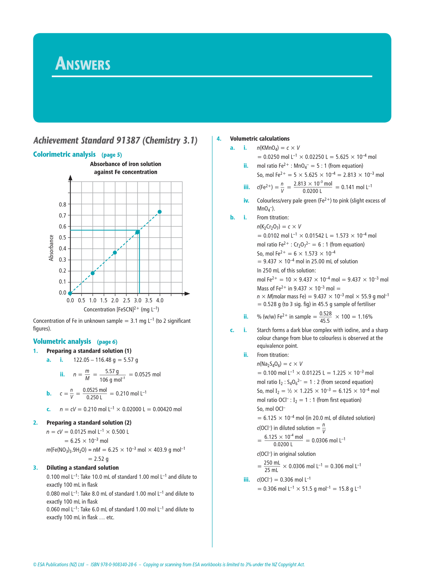 Level 3 Chemistry Internals Learning Workbook