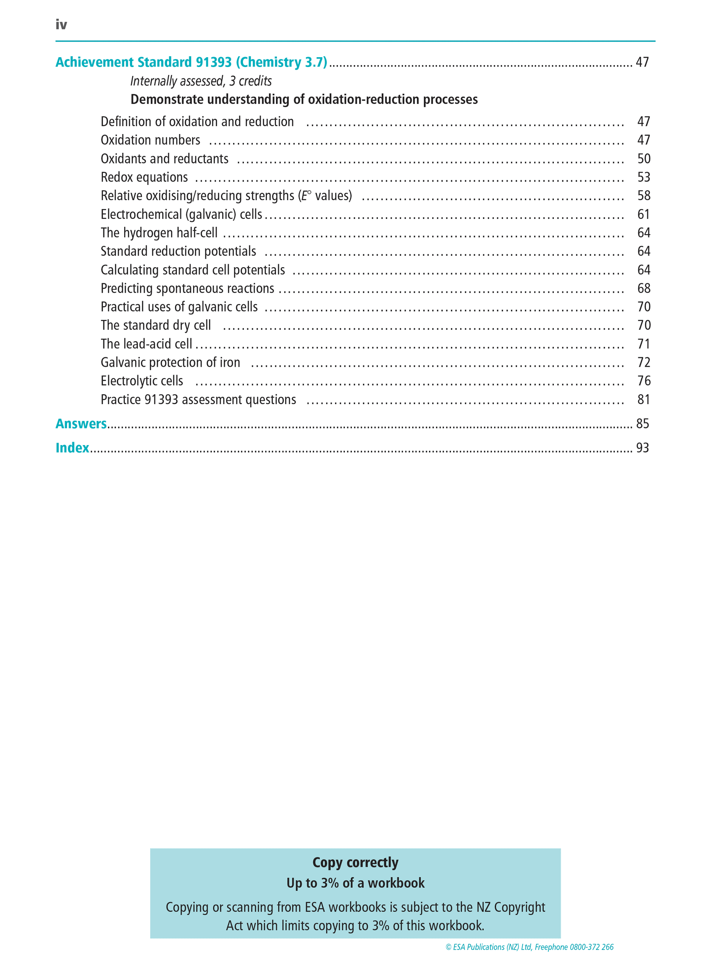 Level 3 Chemistry Internals Learning Workbook