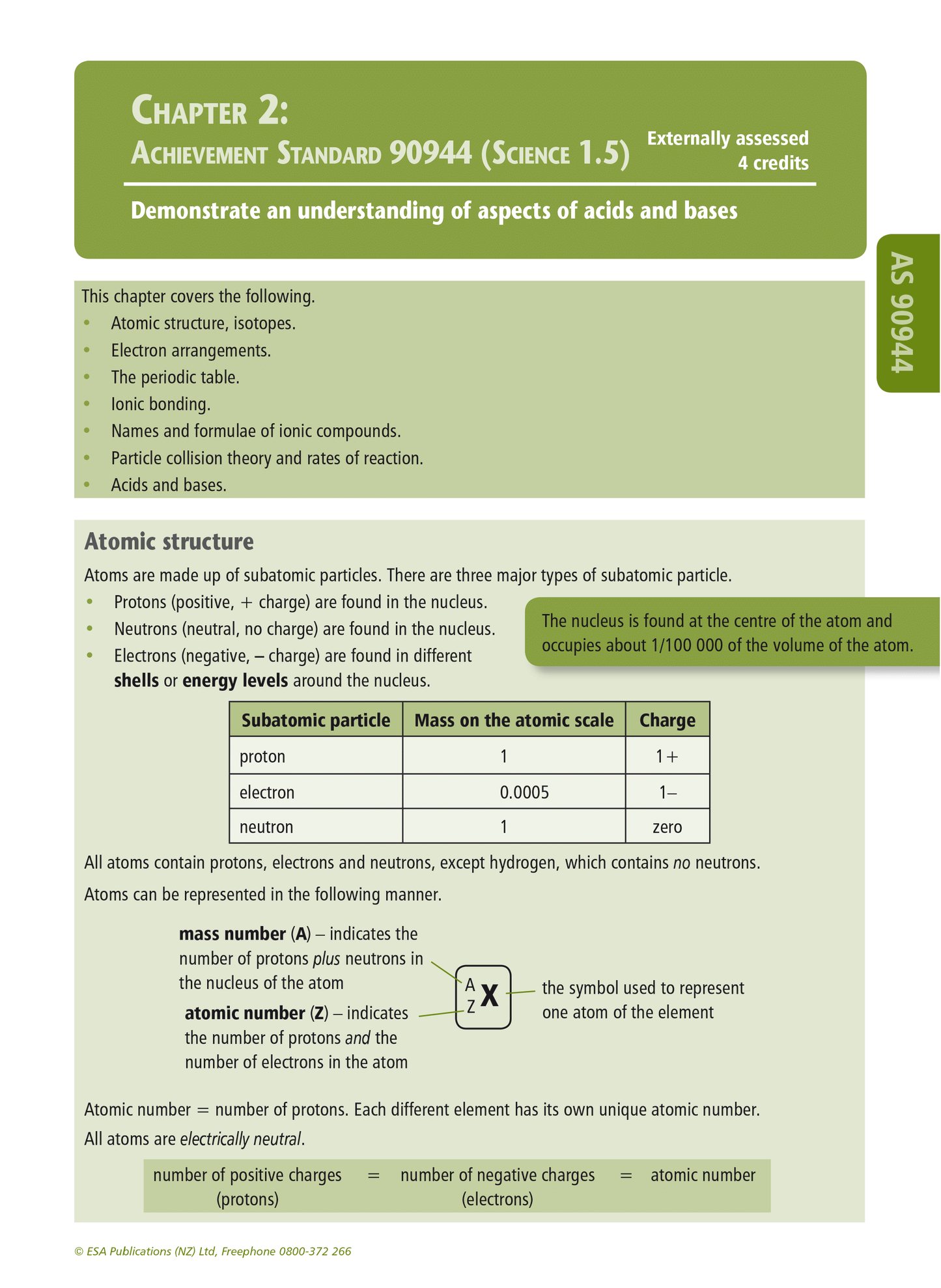 Level 1 Chemistry Learning Workbook