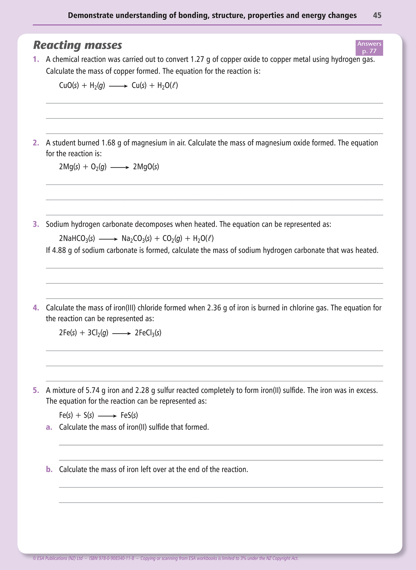 Level 2 Bonding, Structure, Properties & Energy Changes 2.4 Learning Workbook