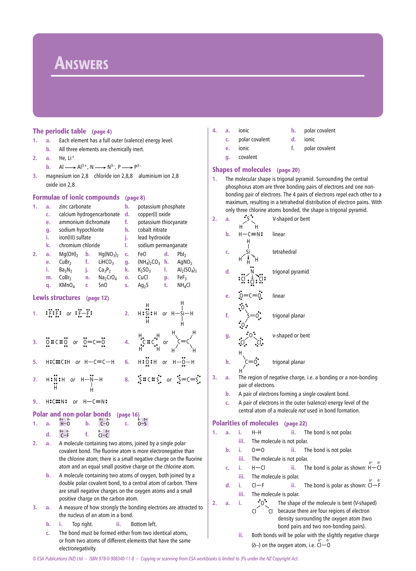 Level 2 Bonding, Structure, Properties & Energy Changes 2.4 Learning Workbook