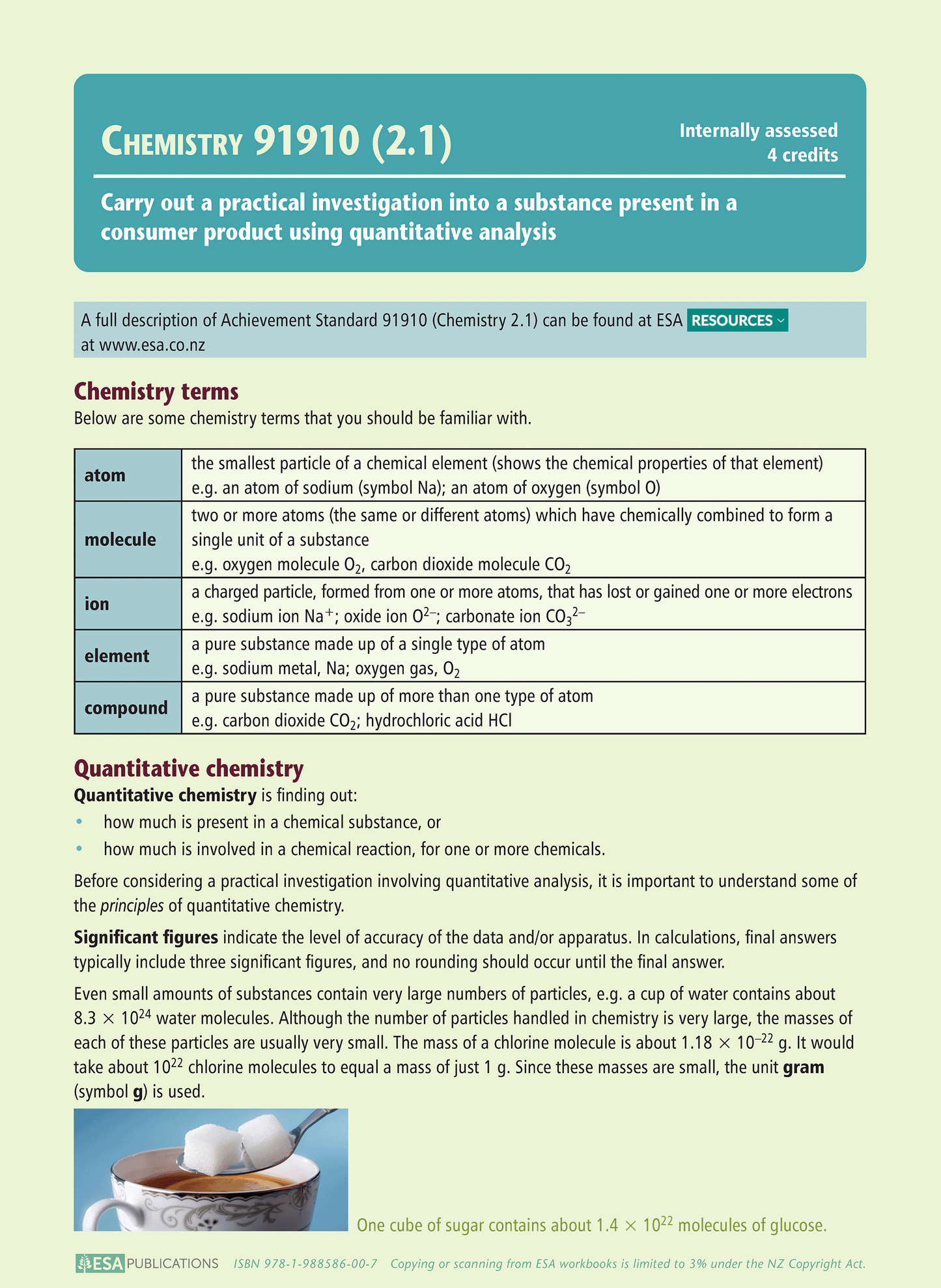 Level 2 Chemistry Learning Workbook