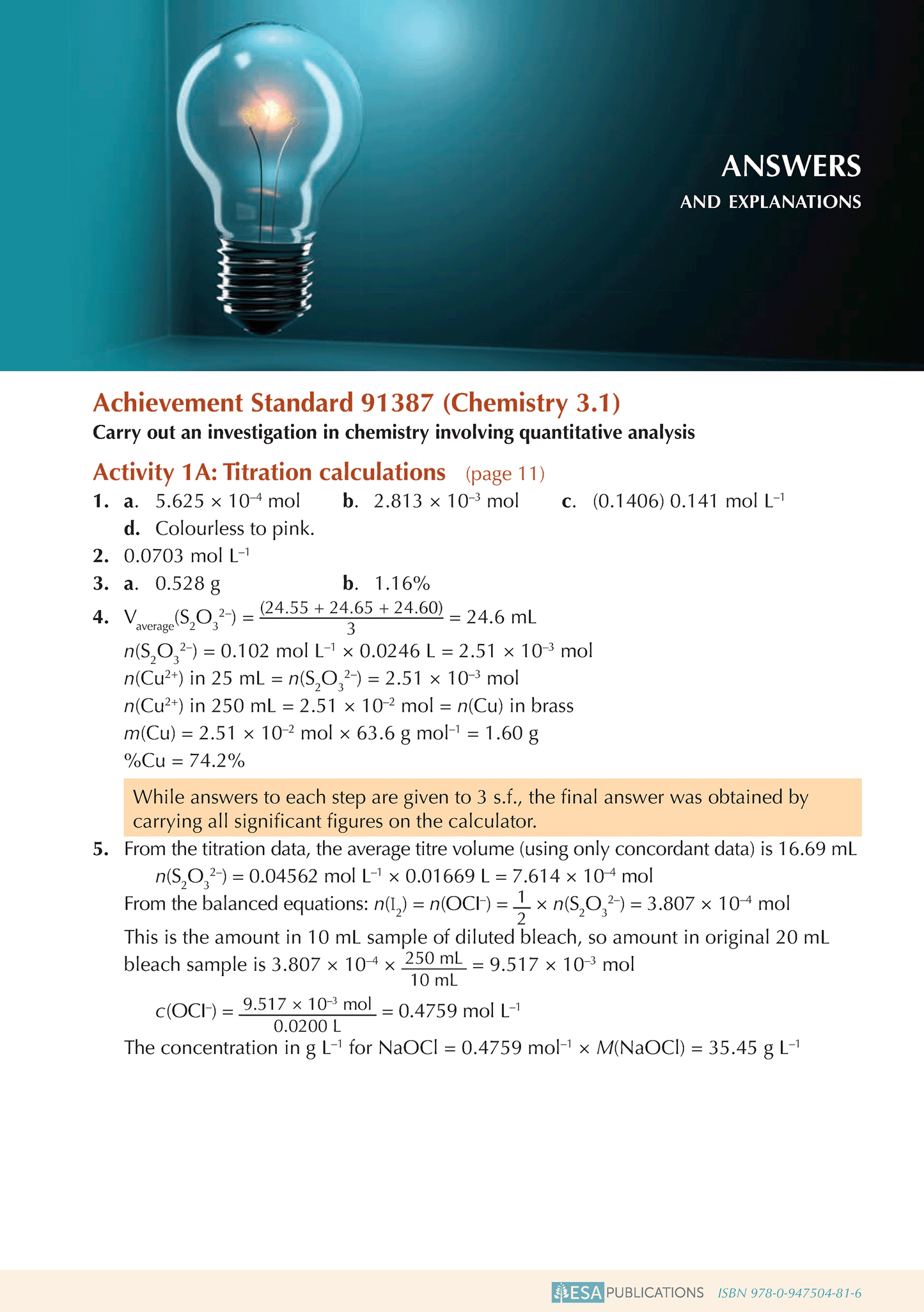 Level 3 Chemistry ESA Study Guide