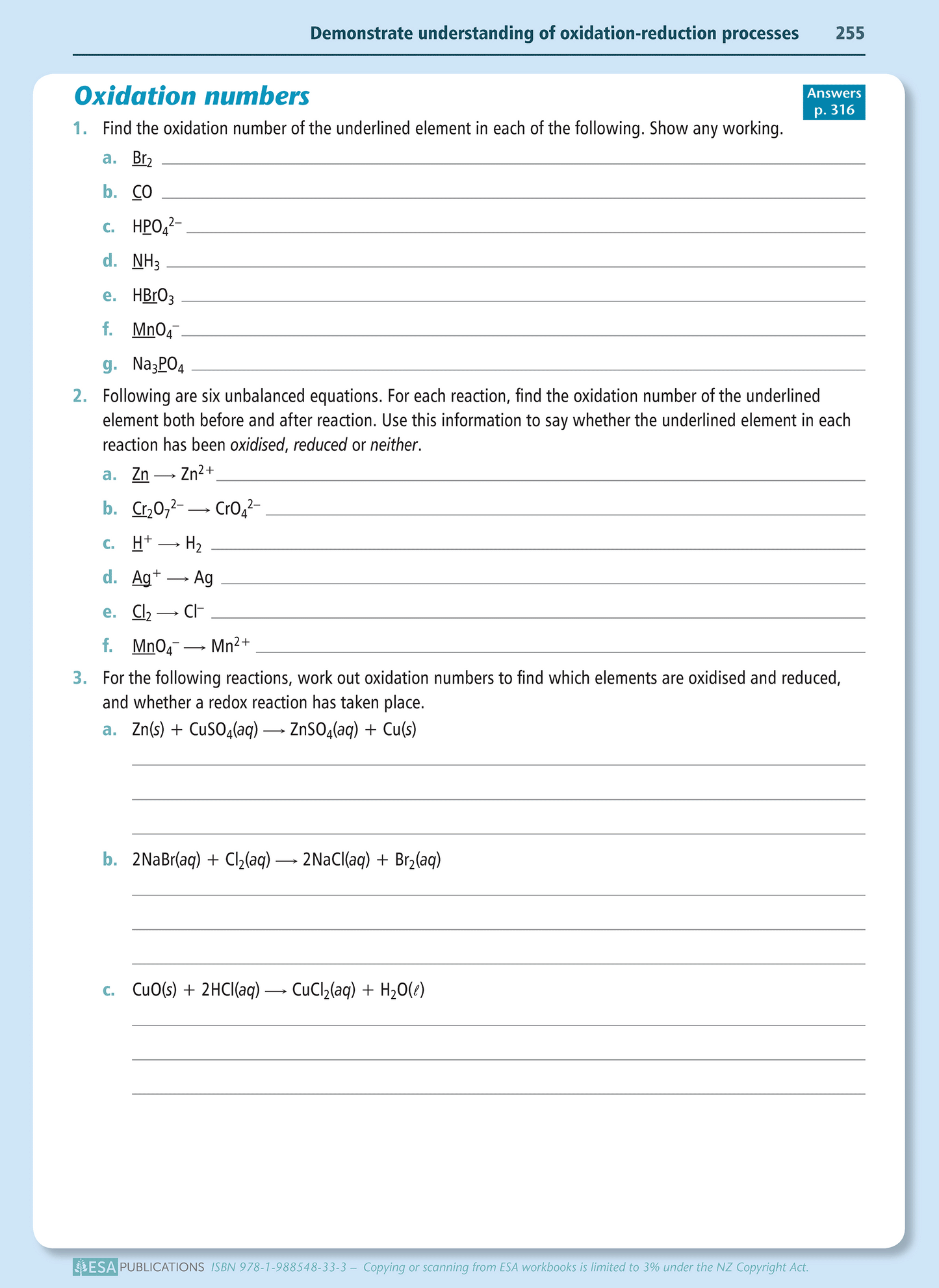 Level 3 Chemistry Learning Workbook