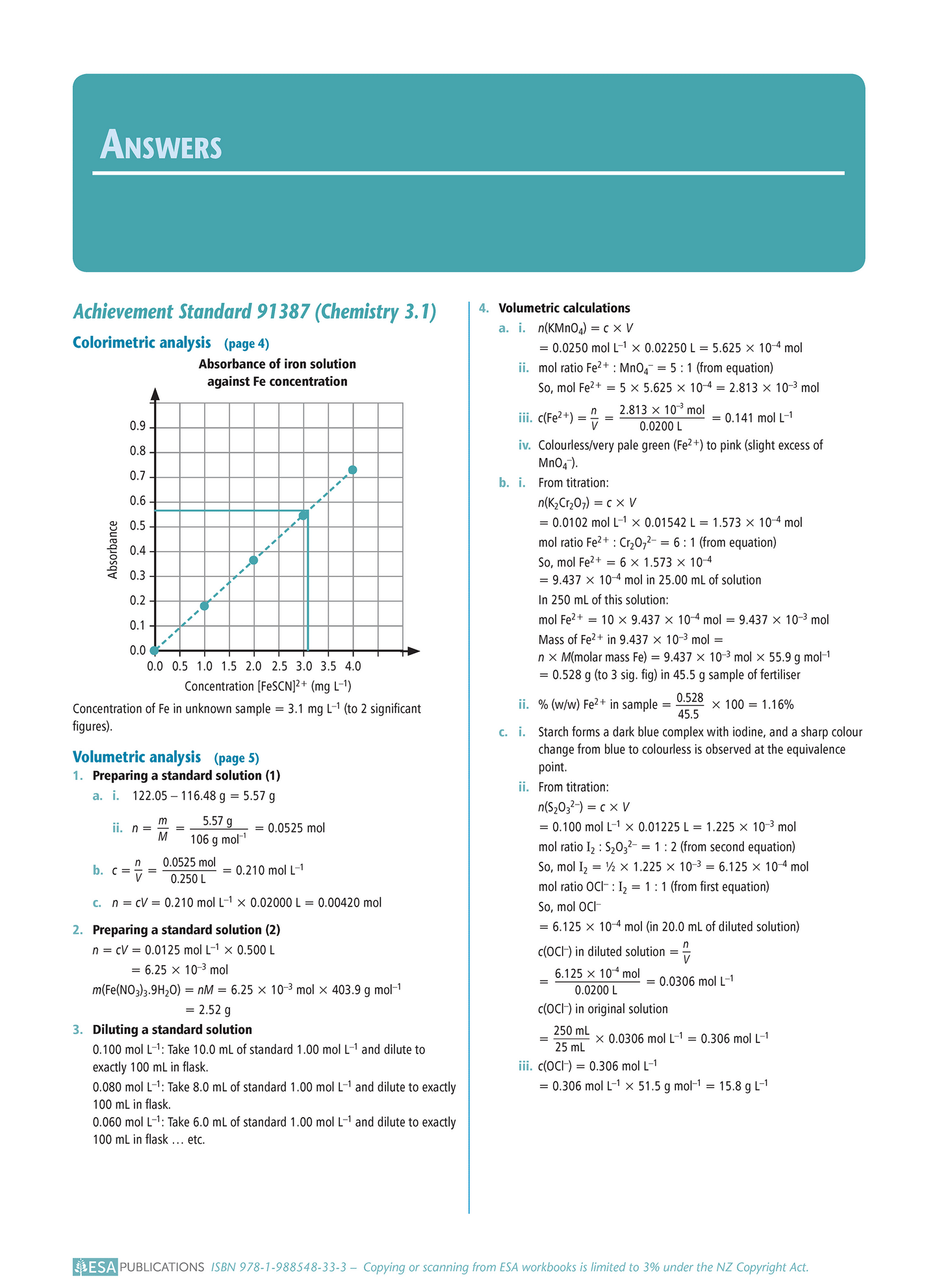 Level 3 Chemistry Learning Workbook - SPECIAL (damaged stock at $20 each)