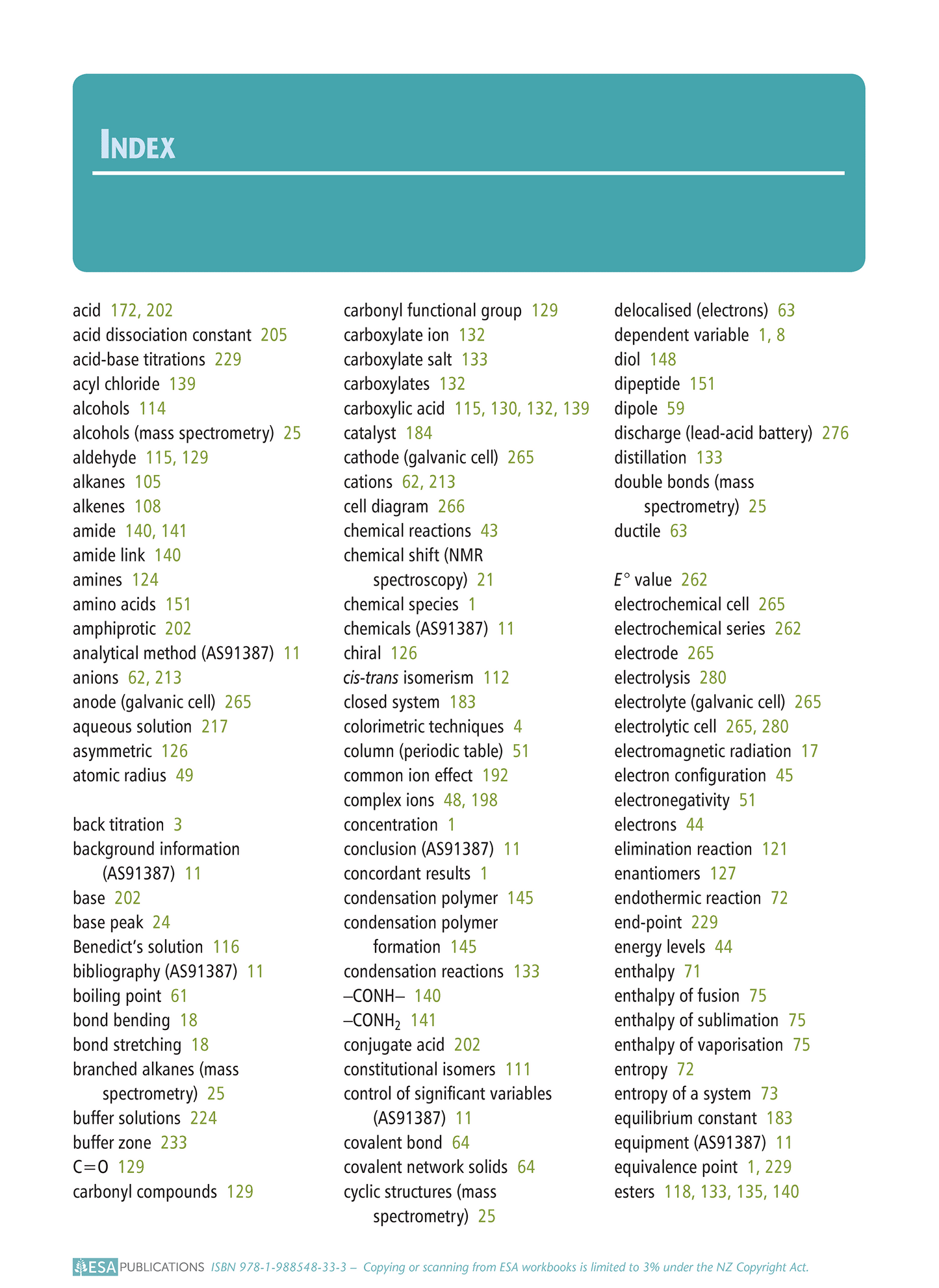 Level 3 Chemistry Learning Workbook