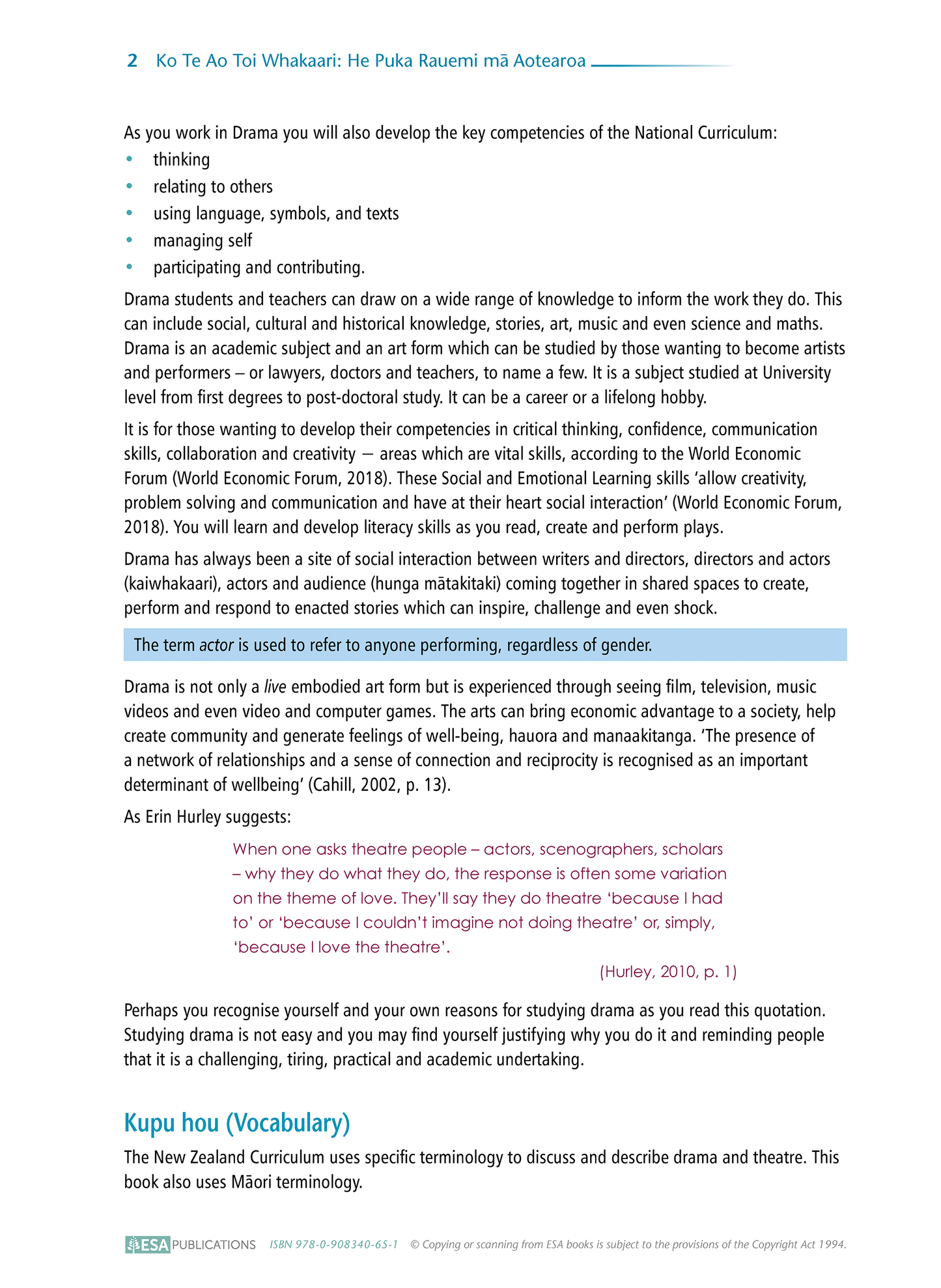 Drama Resources for New Zealand Senior Secondary Schools – Ko Te Ao Toi Whakaari: He Puka Rauemi mā Aotearoa