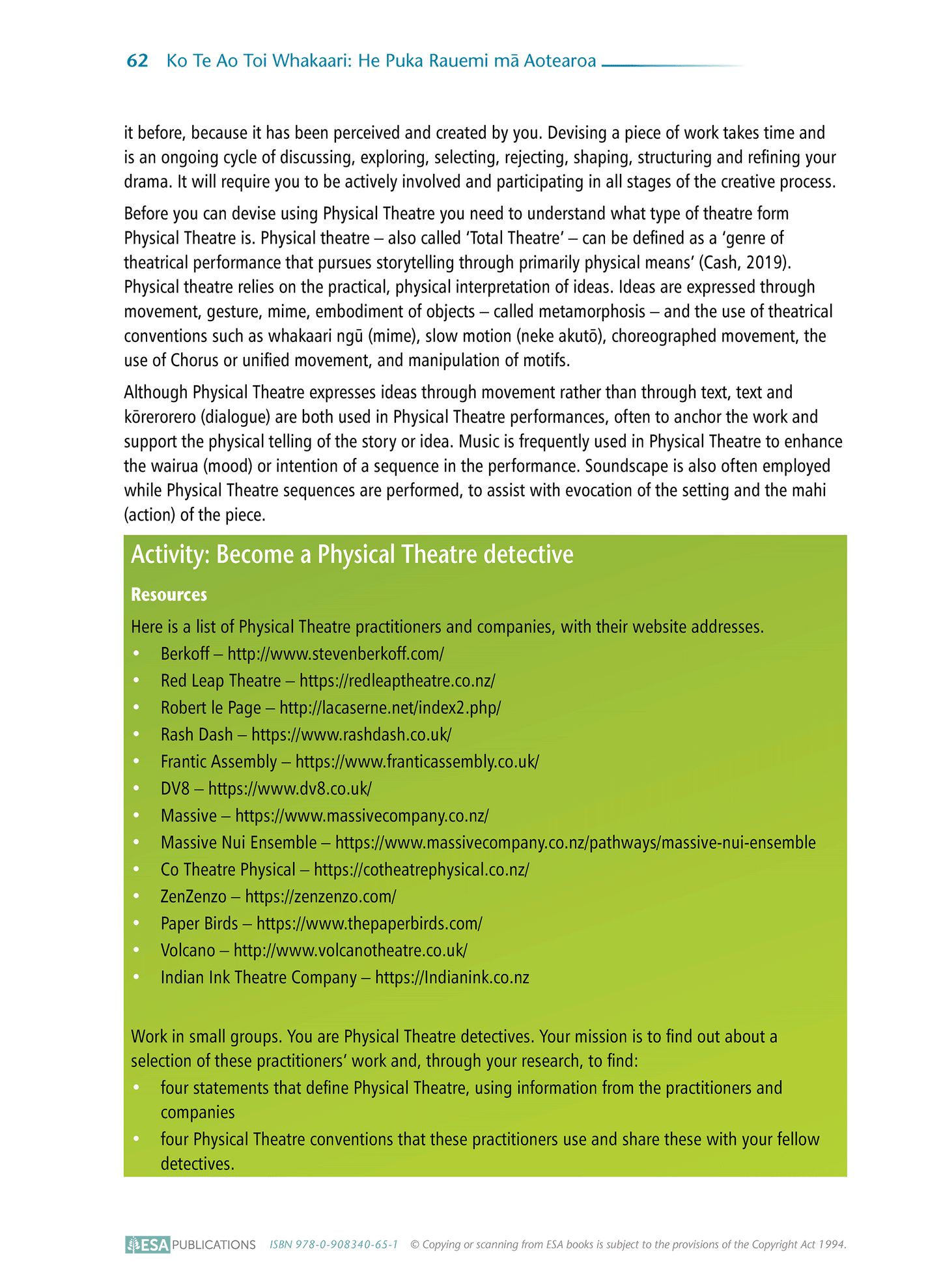 Drama Resources for New Zealand Senior Secondary Schools – Ko Te Ao Toi Whakaari: He Puka Rauemi mā Aotearoa