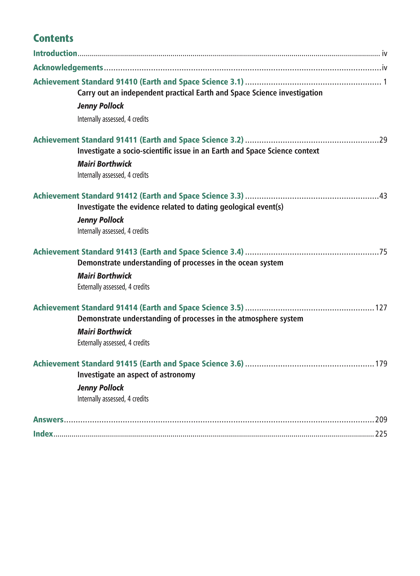 Level 3 Earth and Space Science Learning Workbook