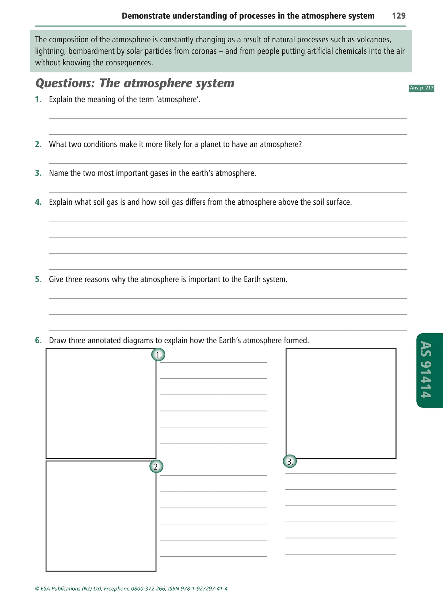 Level 3 Earth and Space Science Learning Workbook