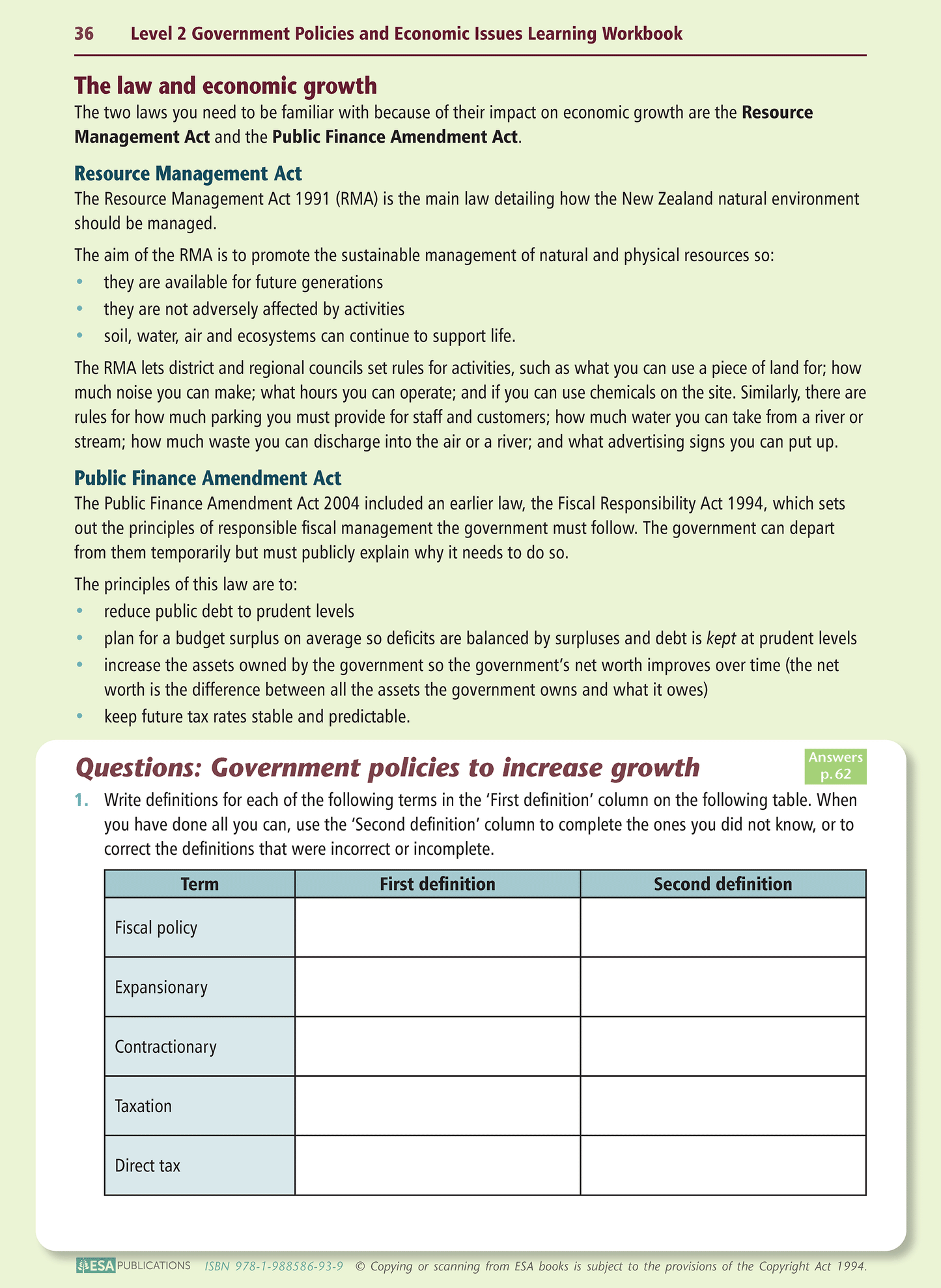 Level 2 Government Policies and Economic Issues 2.6 Learning Workbook