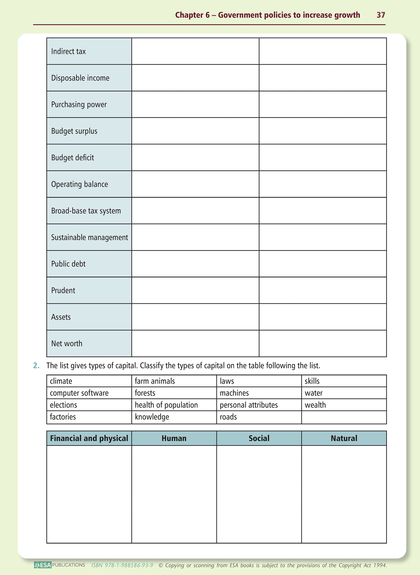 Level 2 Government Policies and Economic Issues 2.6 Learning Workbook