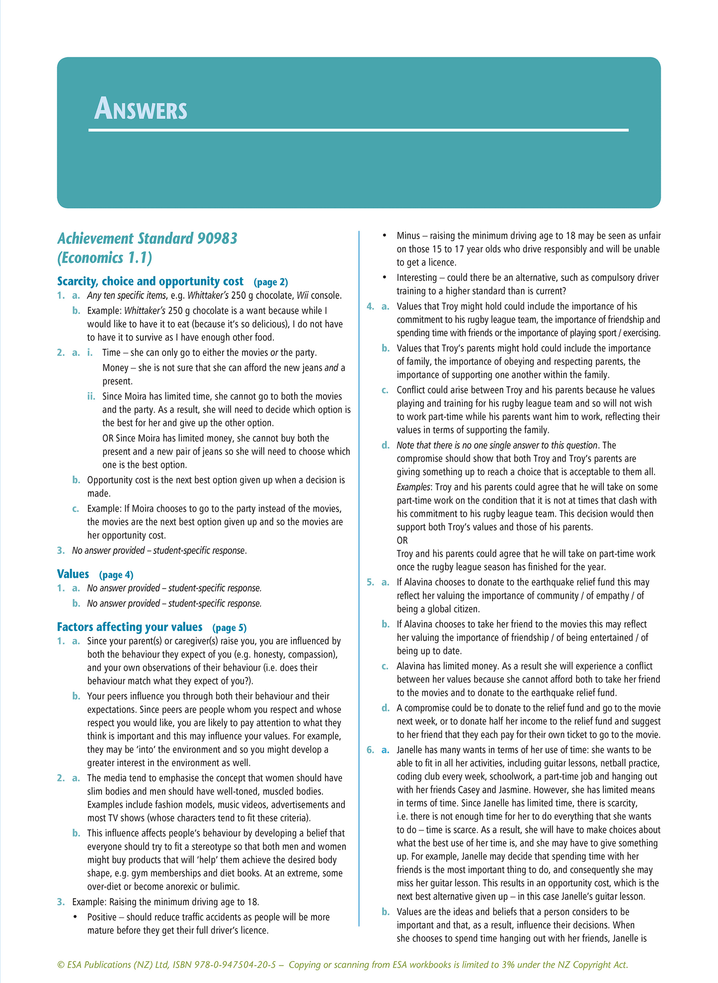 Level 1 Economics Learning Workbook