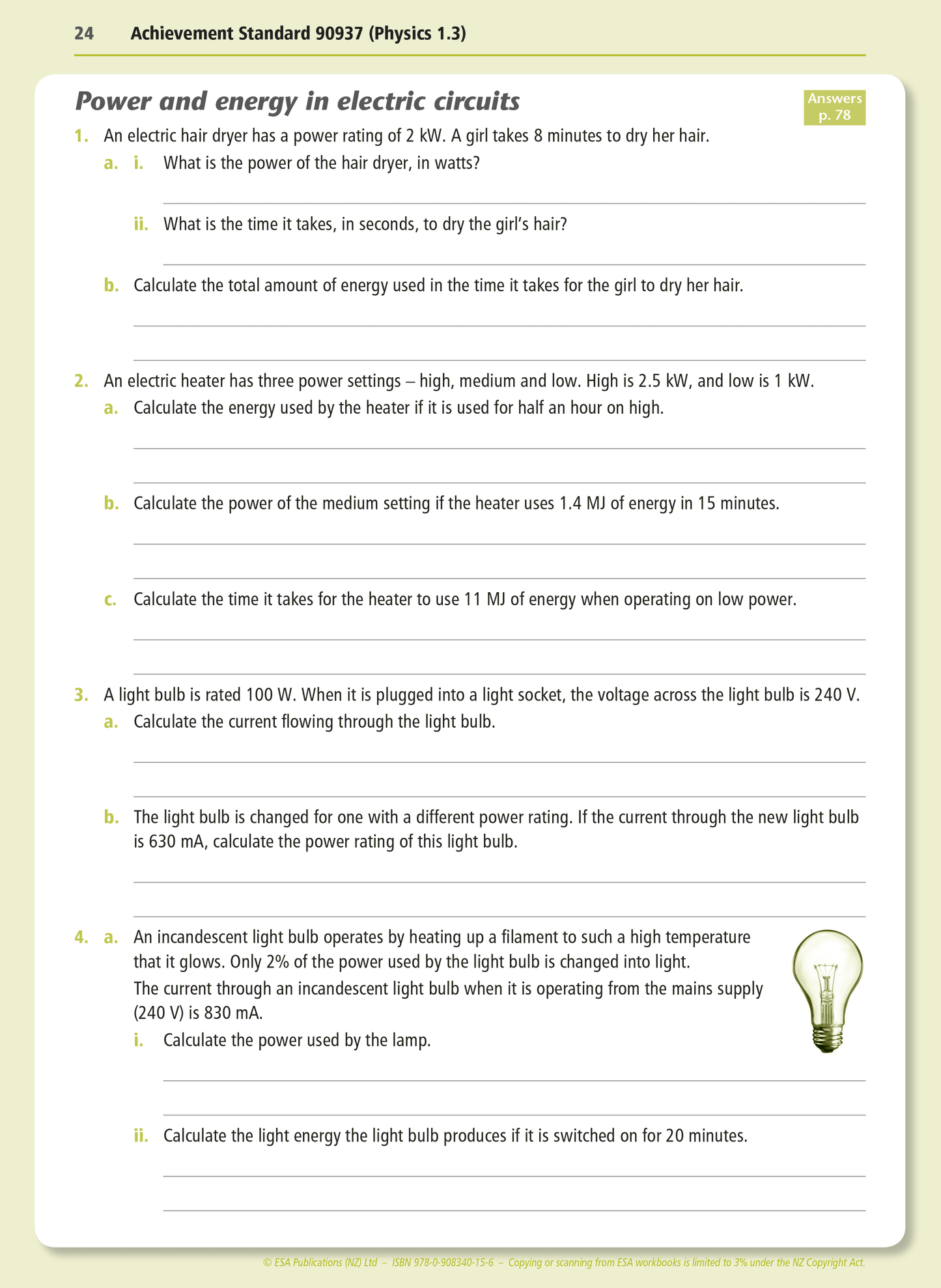 Level 1 Electricity and Magnetism 1.3 Learning Workbook