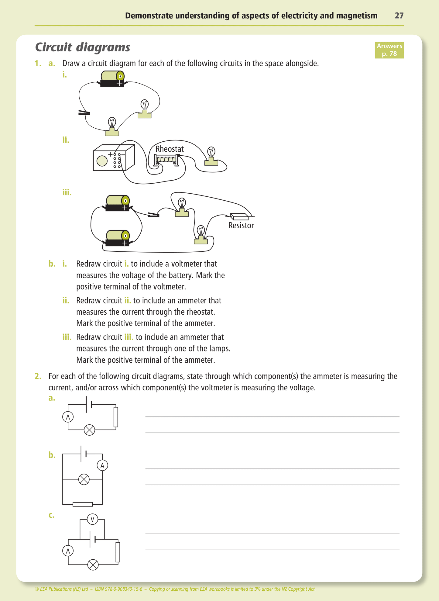 Level 1 Electricity and Magnetism 1.3 Learning Workbook