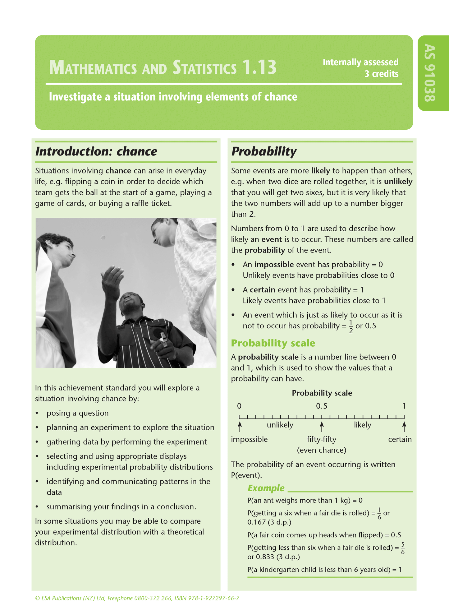 Level 1 Elements of Chance 1.13 Learning Workbook