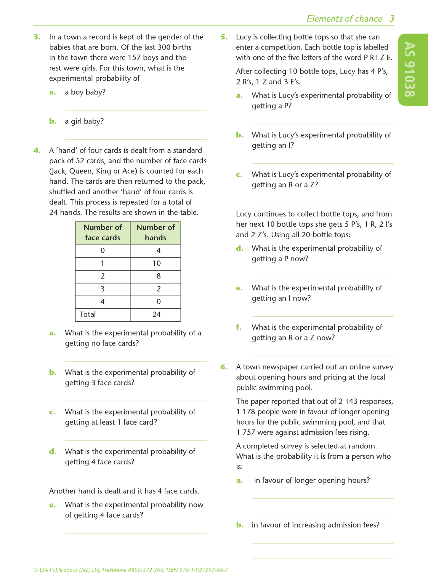 Level 1 Elements of Chance 1.13 Learning Workbook