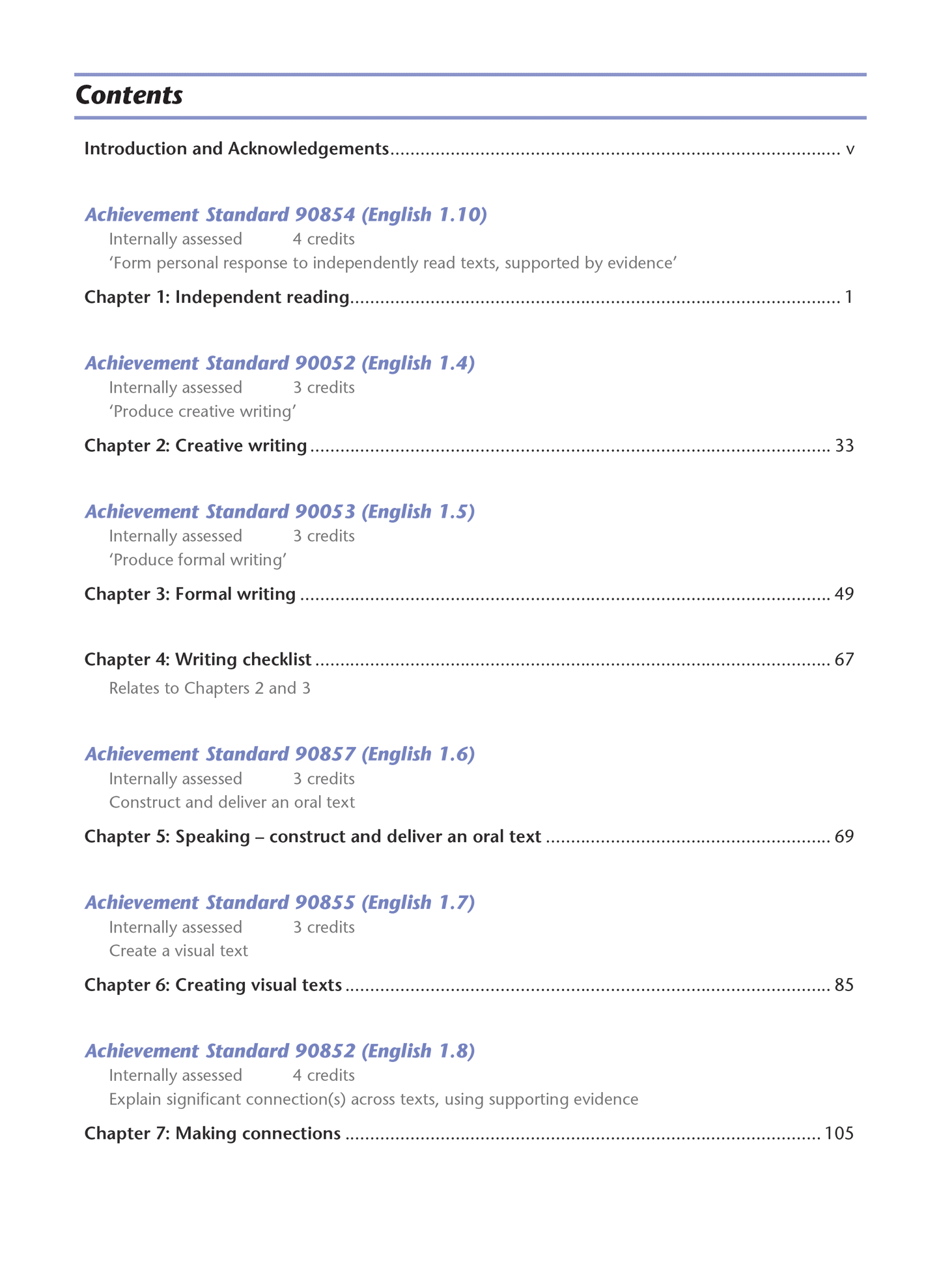 Level 1 English Internals Learning Workbook