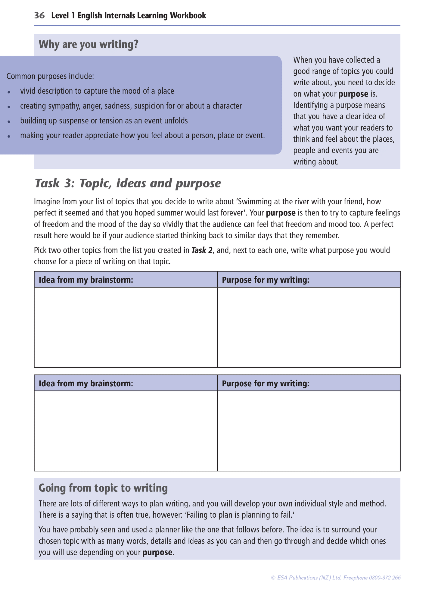 Level 1 English Internals Learning Workbook