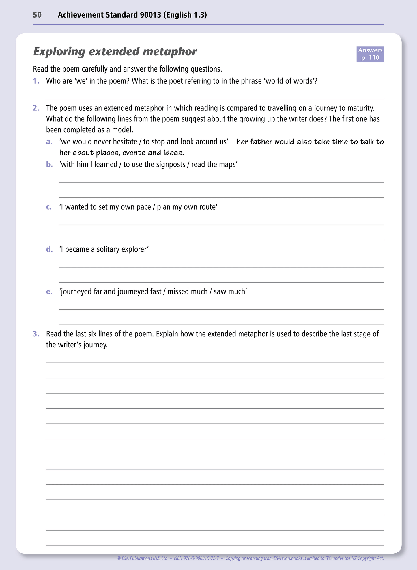 Level 1 Unfamiliar Texts 1.3 Learning Workbook